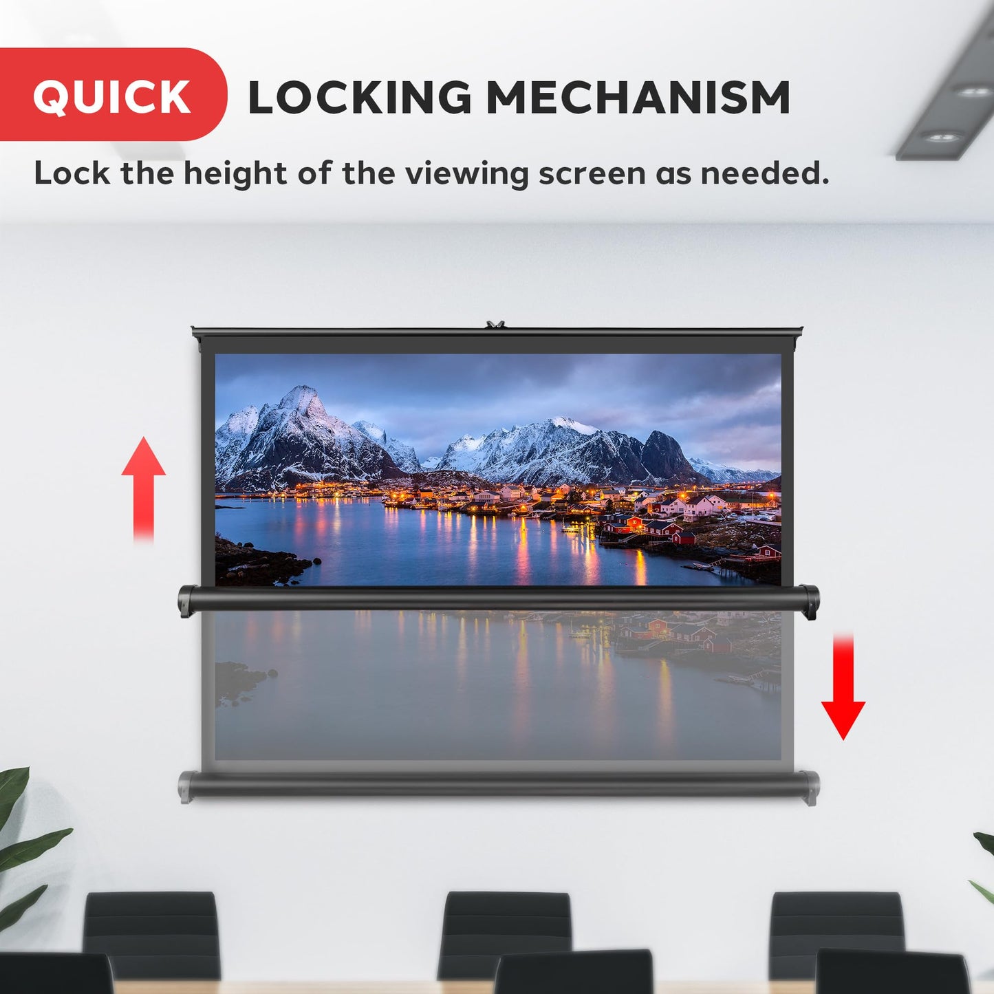 Pyle Portable Projector Screen 40 Inch - Versatile Mobile Stand, Easy Pull-Out, Lightweight & Durable for Indoor and Outdoor Presentations, Schools, Meetings, and Conferences, PRJTP46, White