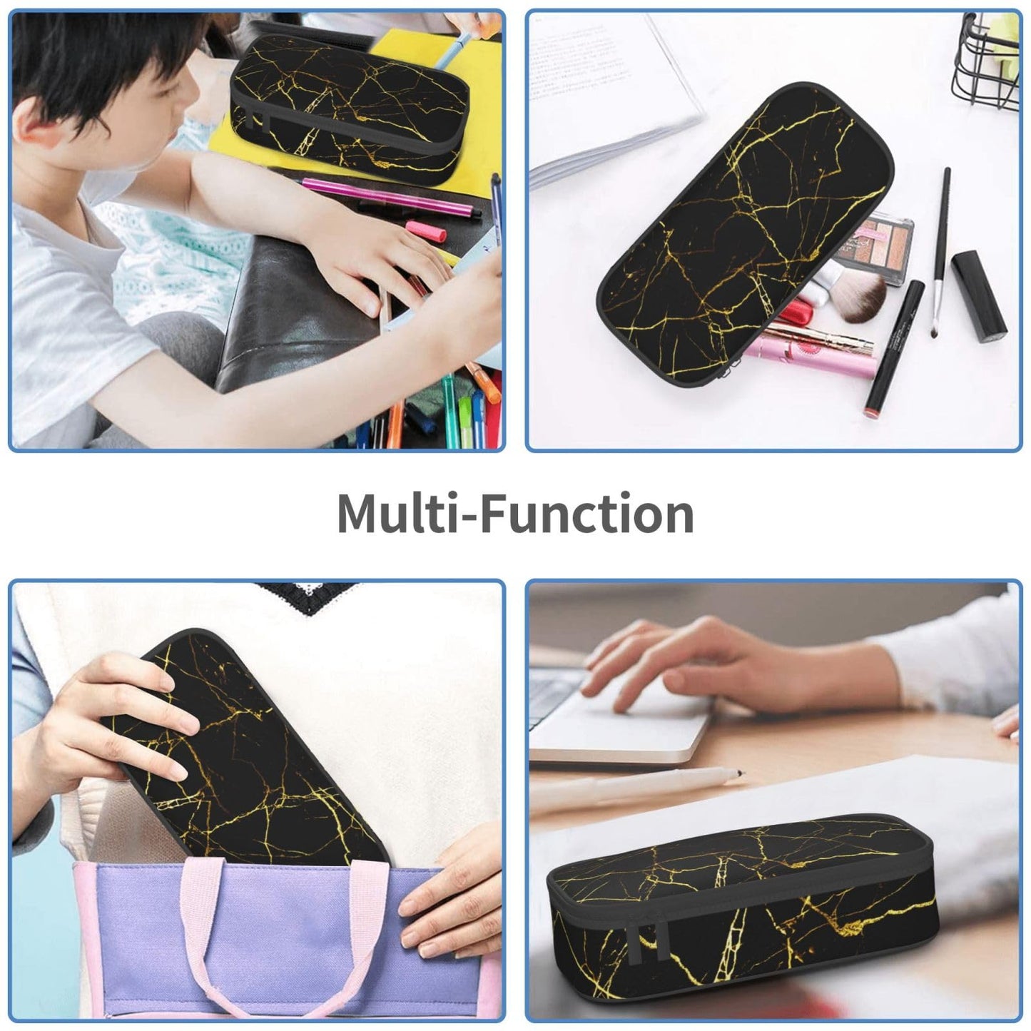 Marble Pencil Case Pencil Pouch Large Capacity Pen Bag School Office Organizer Stationery Storage Box For Girls Boys Teen Kids