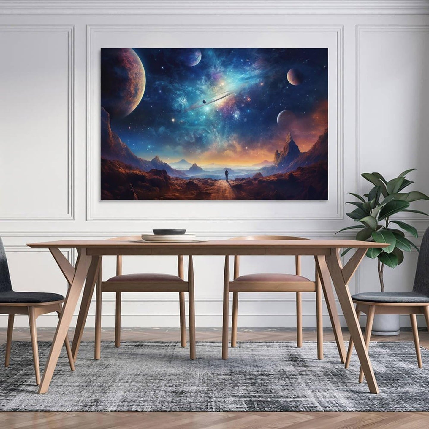 JHXNJDPOST Solar System Astronaut Poster Space Canvas Wall Art Aesthetic Decorative Painting Living Room Restaurants, Pool Halls And HotelsA 16x24inch(40x60cm)