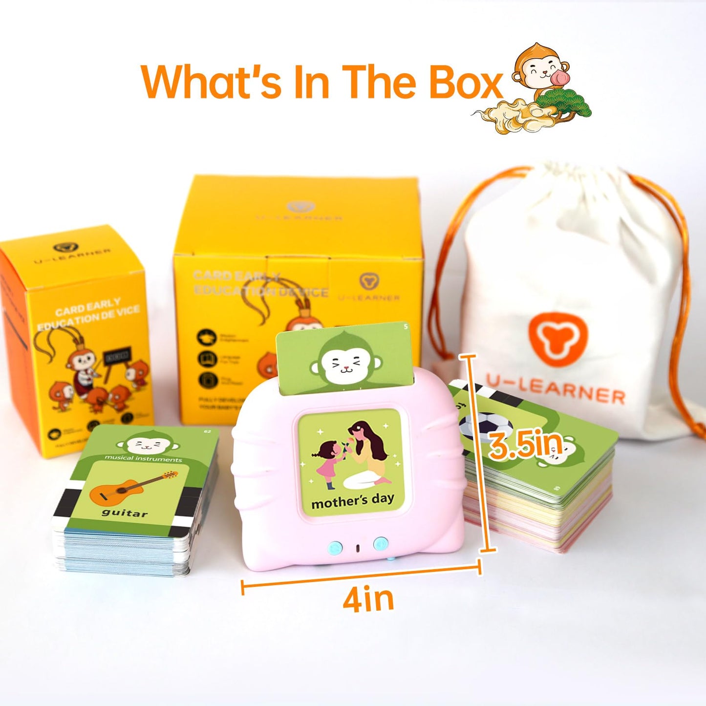 U-LEARNER Toddler Gifts Talking Flash Cards for 1 2 3 4 5 Year Old Boys and Girls, Autism Sensory Toys for Autistic Children, Learning Educational Montessori Speech Therapy, 296 Pro Words Pink