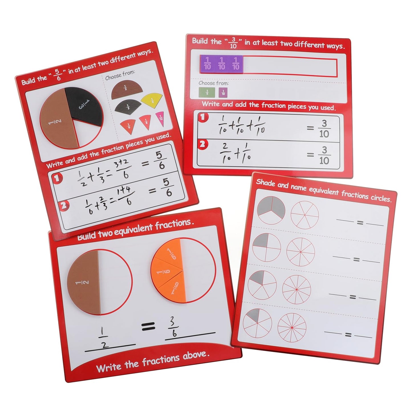Magnetic Math Fraction Manipulatives, Magnet Fraction Circles Tiles Plus 14 Activity Card, Fractions Puzzle Learn & Compare, Tool Math Teachingroom Manipul Homeschool Elementary Supplies