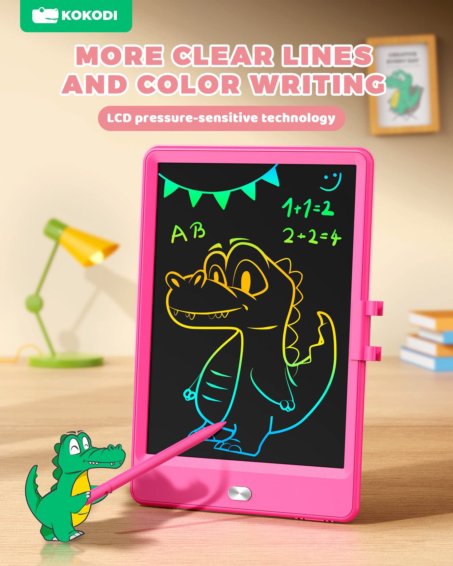 KOKODI LCD Writing Tablet, 8.5 Inch Toddler Doodle Board Drawing Tablet, Erasable Reusable Electronic Drawing Pads, Educational and Learning Toy for 3-6 Years Old Boy and Girls