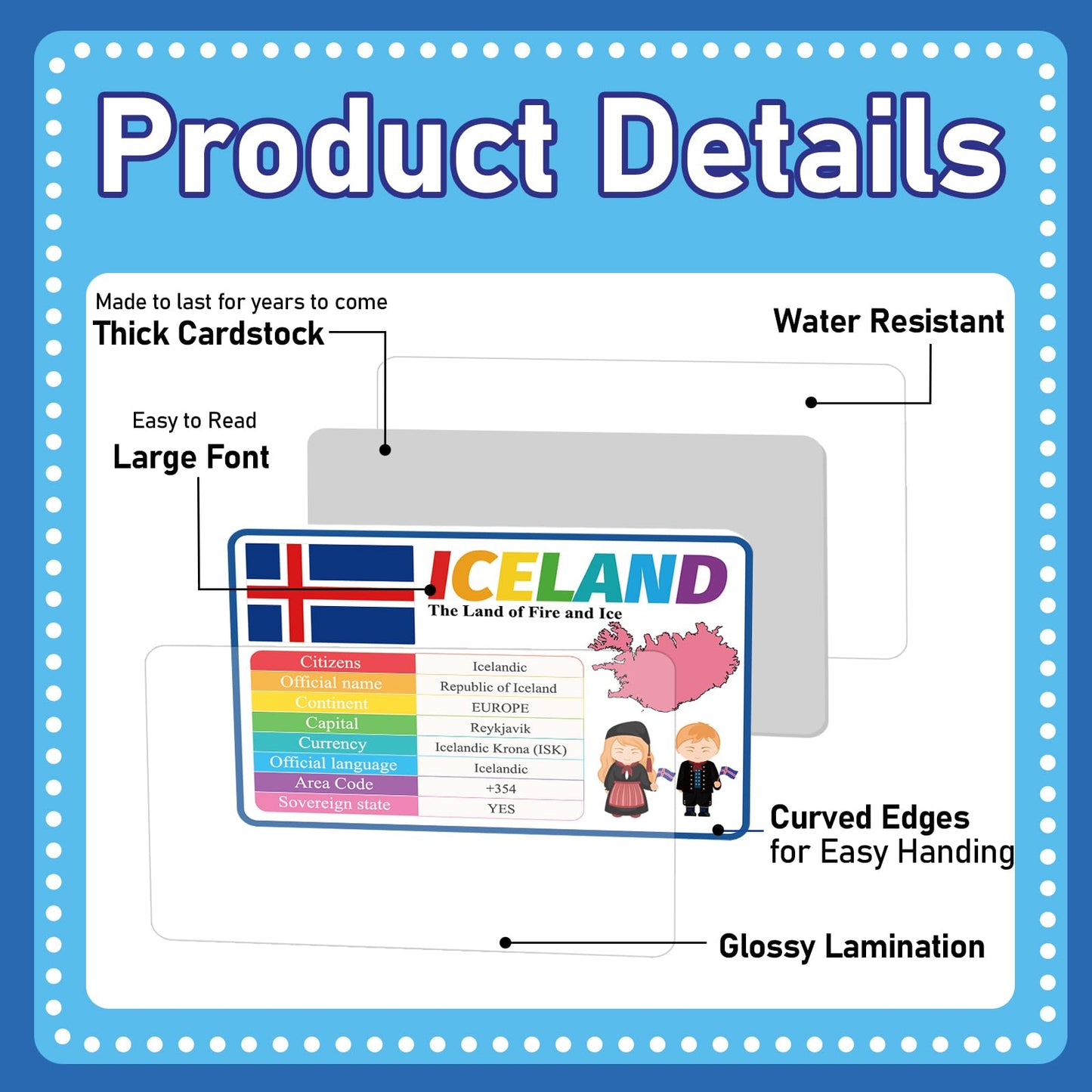 Countries of The World Flashcards Country Flag Continent Capital Language Learning Flash Cards Laminated Geography Culture Educational Cards Game Gift for Adults Family Classroom Teachers Students