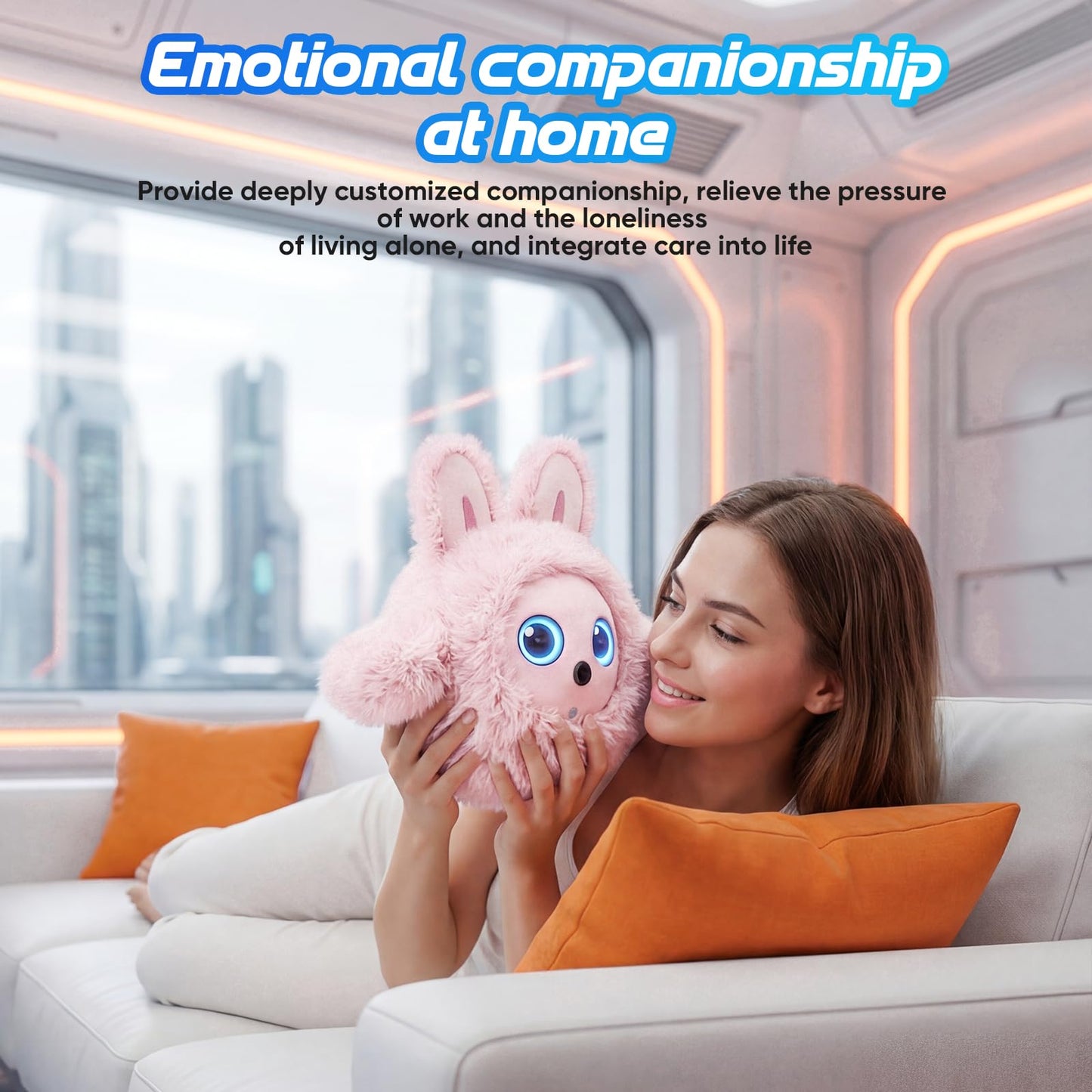 CVCBSER Smart Ai Companion Robot Cute Pet, Desk Robot Voice Chat gpt Emotional Interaction, Richness Expressiveness Ai Pet Robot for Adults Chat (Pink Face)
