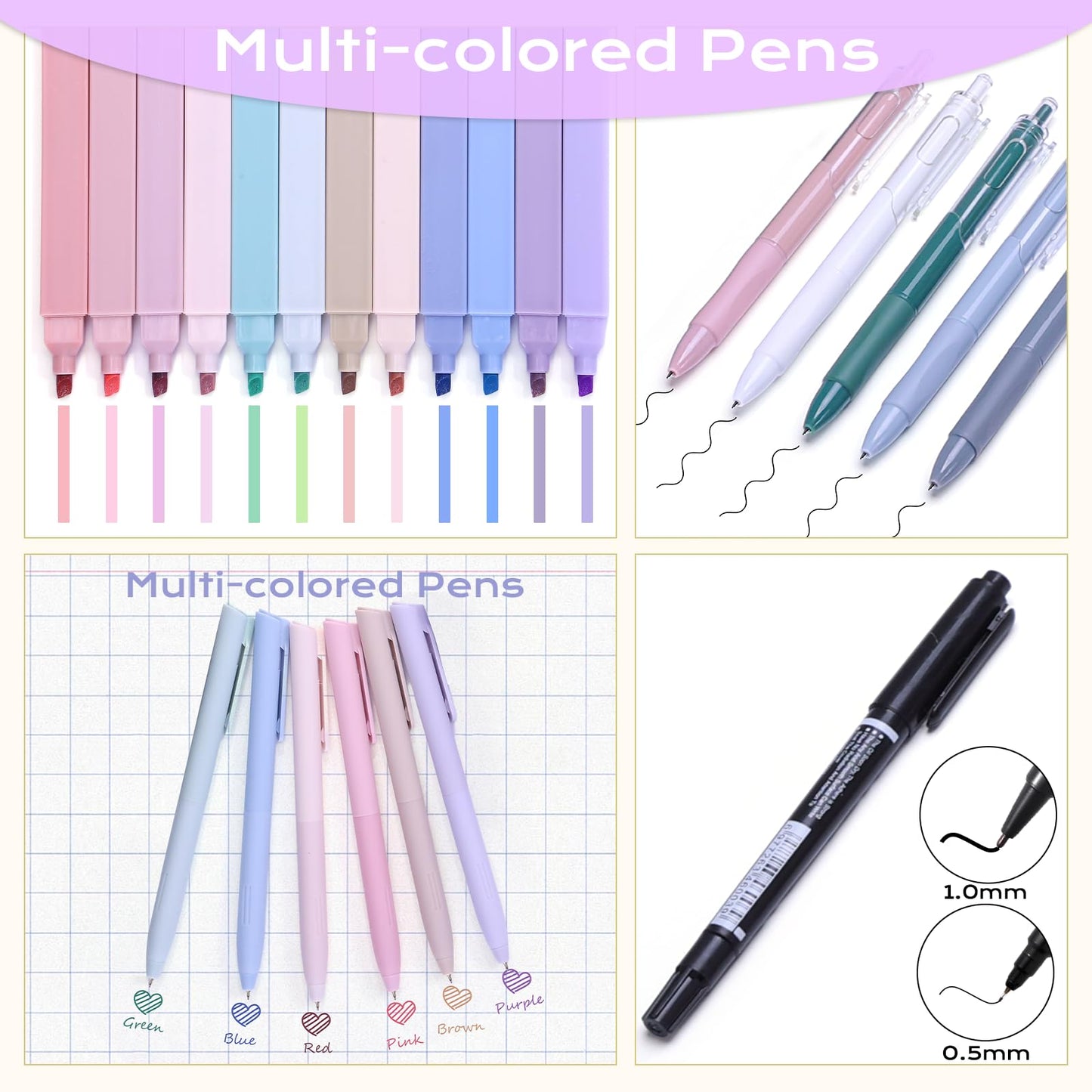 XKDOUS Bible Study Supplies Journaling Kit for Women, Bible Study Kit, 12 Pastel Highlighters and 12 Pens No Bleed, 75 Laminated Tabs, Prayer Journal Pencil Case and More, Purple
