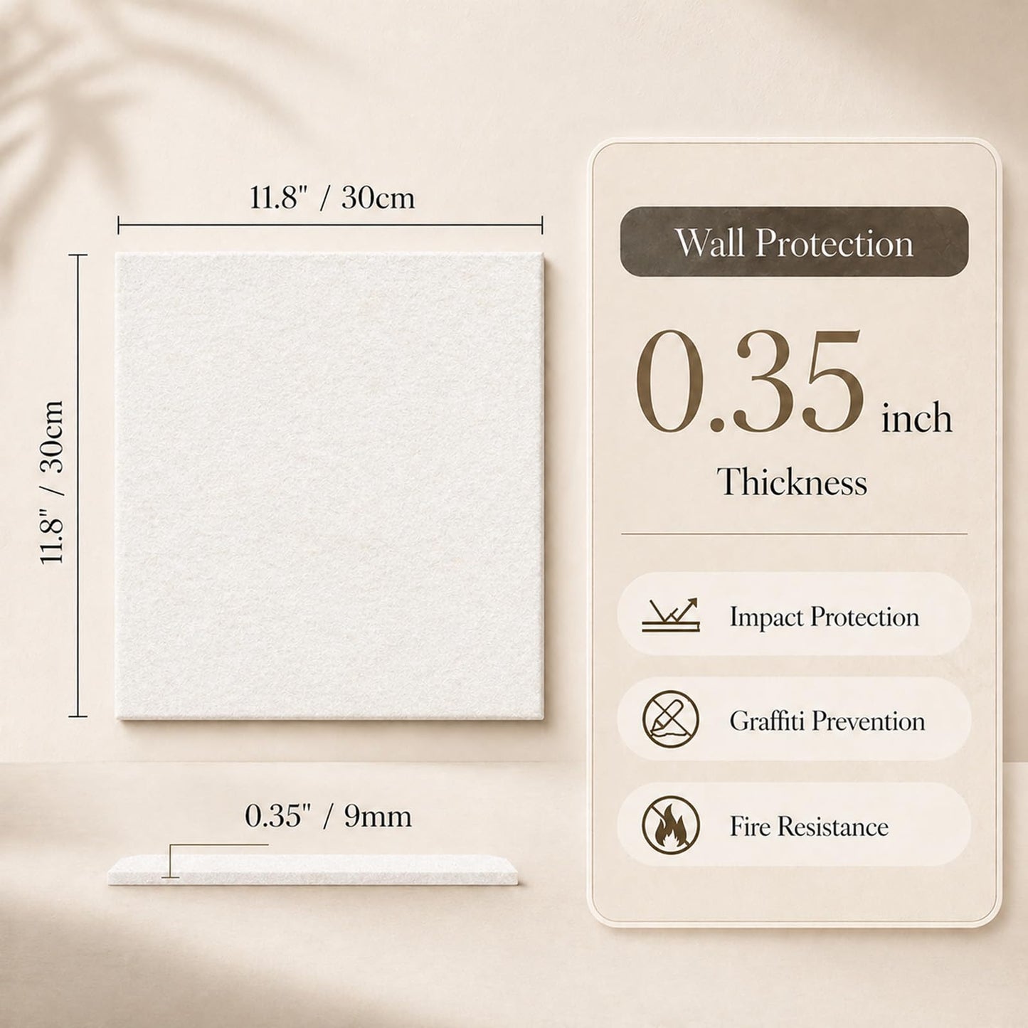 Baysola Felt Bulletin Board Panels 48 x 36 Inch Self Adhesive Wall Tiles Cork Board Alternative for Office Classroom Photos Notes 12 Pack