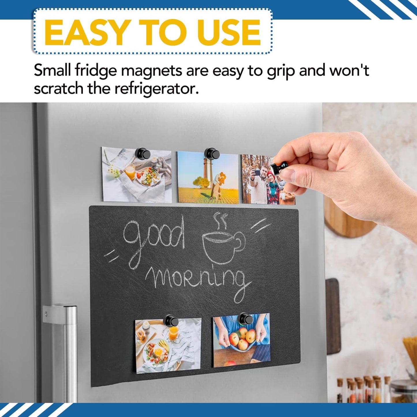 LOVIMAG Fridge Magnets 50Pcs Refrigerator Whiteboard Small Strong Magnet Classroom Kitchen Accessories Decorative Locker Set Decor Must Haves Office Calendar Refrigerador Magnetic Cute Crafts Black