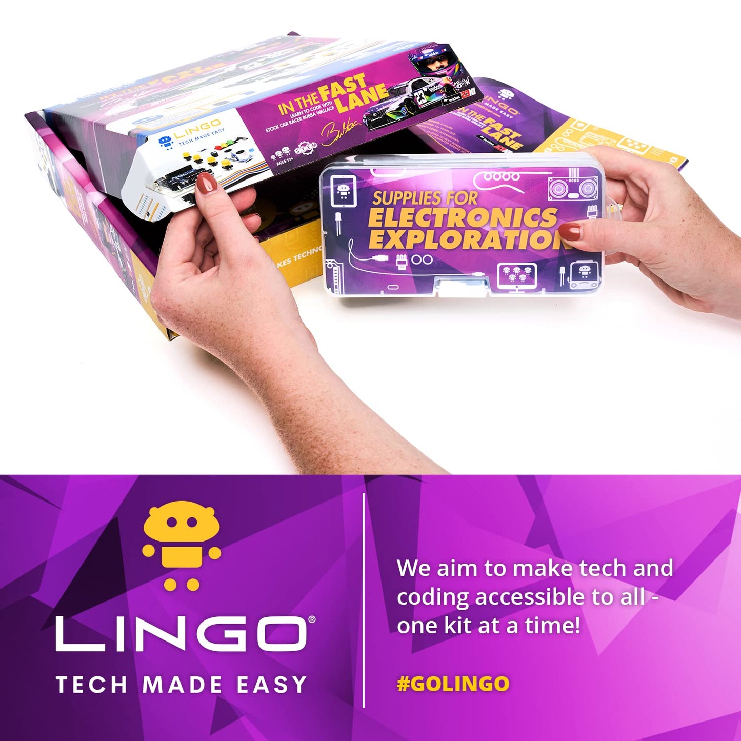 LINGO in The Fast Lane STEM Coding Kit - Build, Code & Learn The Technology of a Race Car - Learn Coding with Step-by-Step Guides - STEM Projects for Ages 15+ Years for Birthdays & Holidays