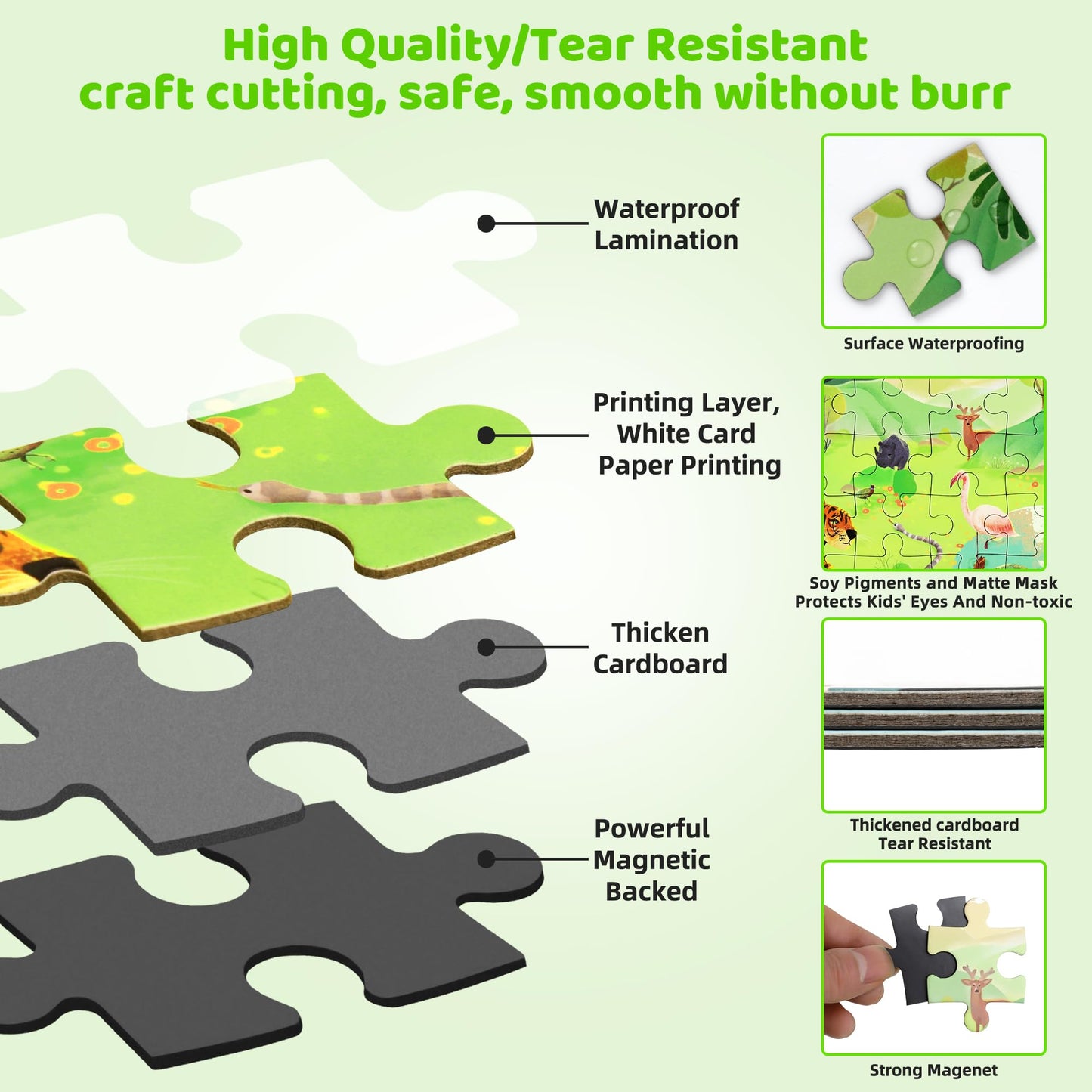 Magnetic Puzzles for Toddlers 3-5 60PCS-3 Animal Themes Magnetic Puzzles for Kids 4-6 Travel Puzzle for Airplane/Car/Road Trip/Gift Toys for 3 4 5 6 7 8 Girls and Boys