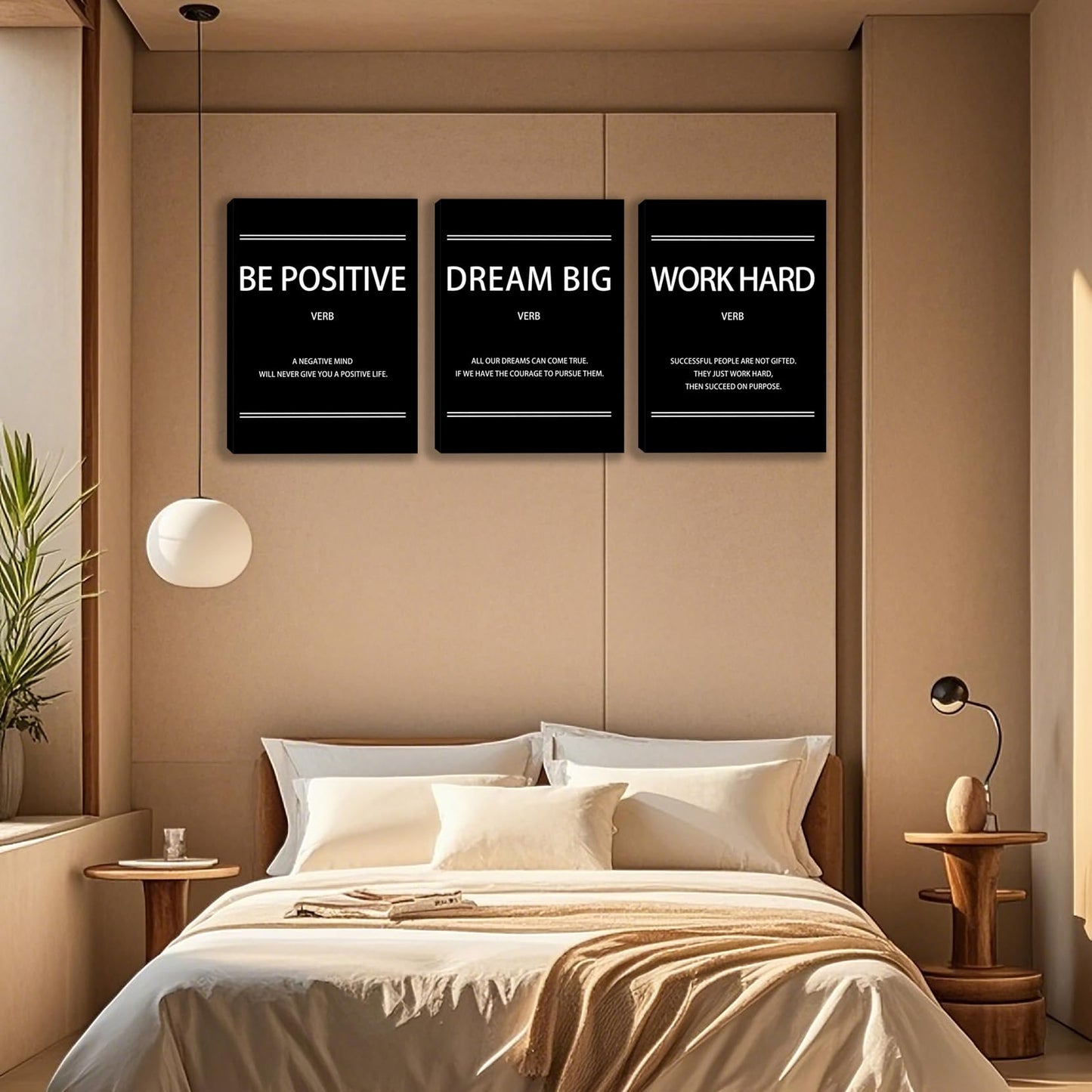 3 Panel Print Canvas Wall Art Motivational Office Wall Decor Painting Inspirational Posters Modern Inspiring Artwork for Home Living Room Bedroom Wall Decor Office Wall Art Ready to Hang - 36"Wx 16"H