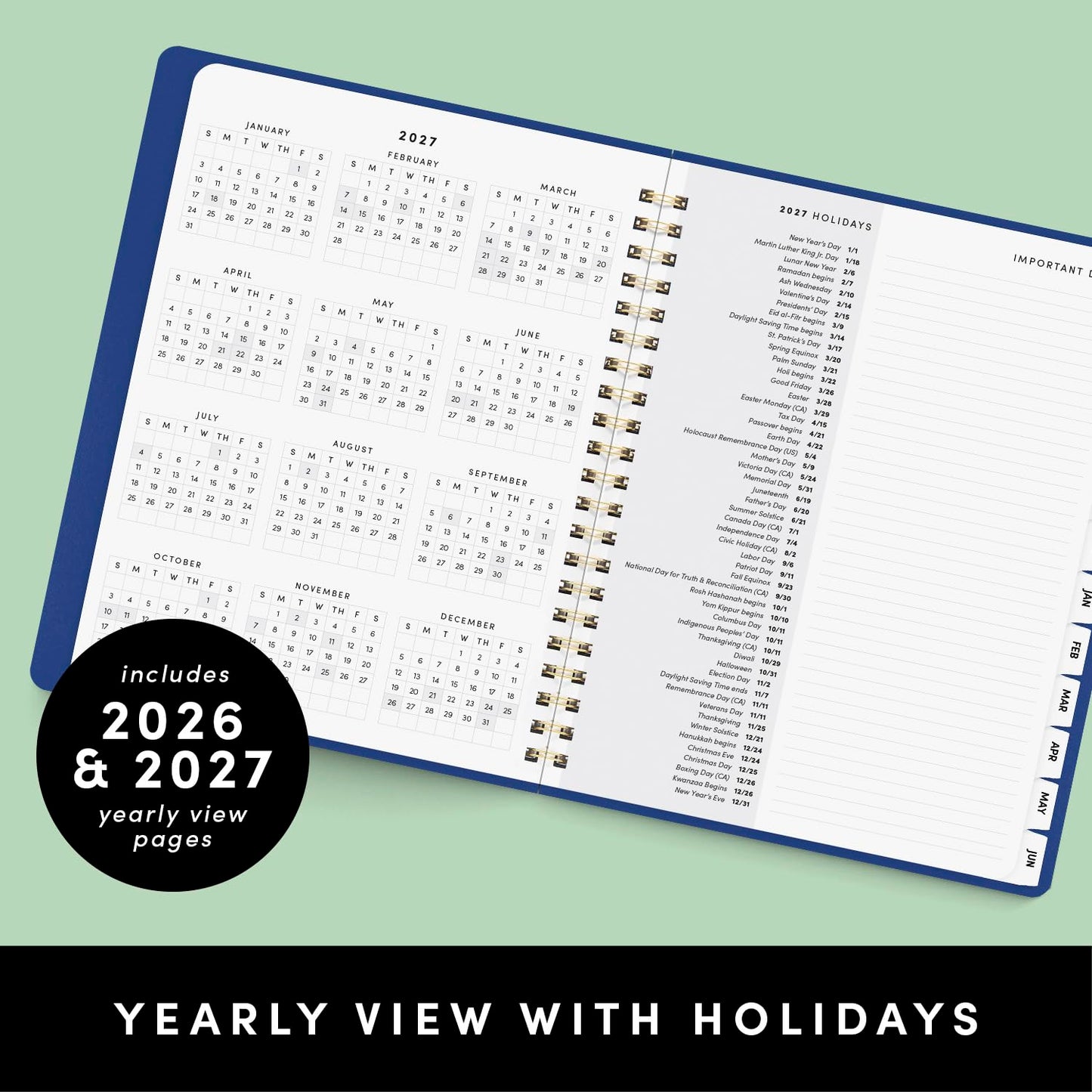 PAPERAGE Academic Planner, Weekly & Monthly Planner & Calendar, 12-Months, July 2026 - June 2027, (9.5" x 11"), School & Student Planning Agenda with Tabs, Bonus Pages & Inner Pocket, Sage Green