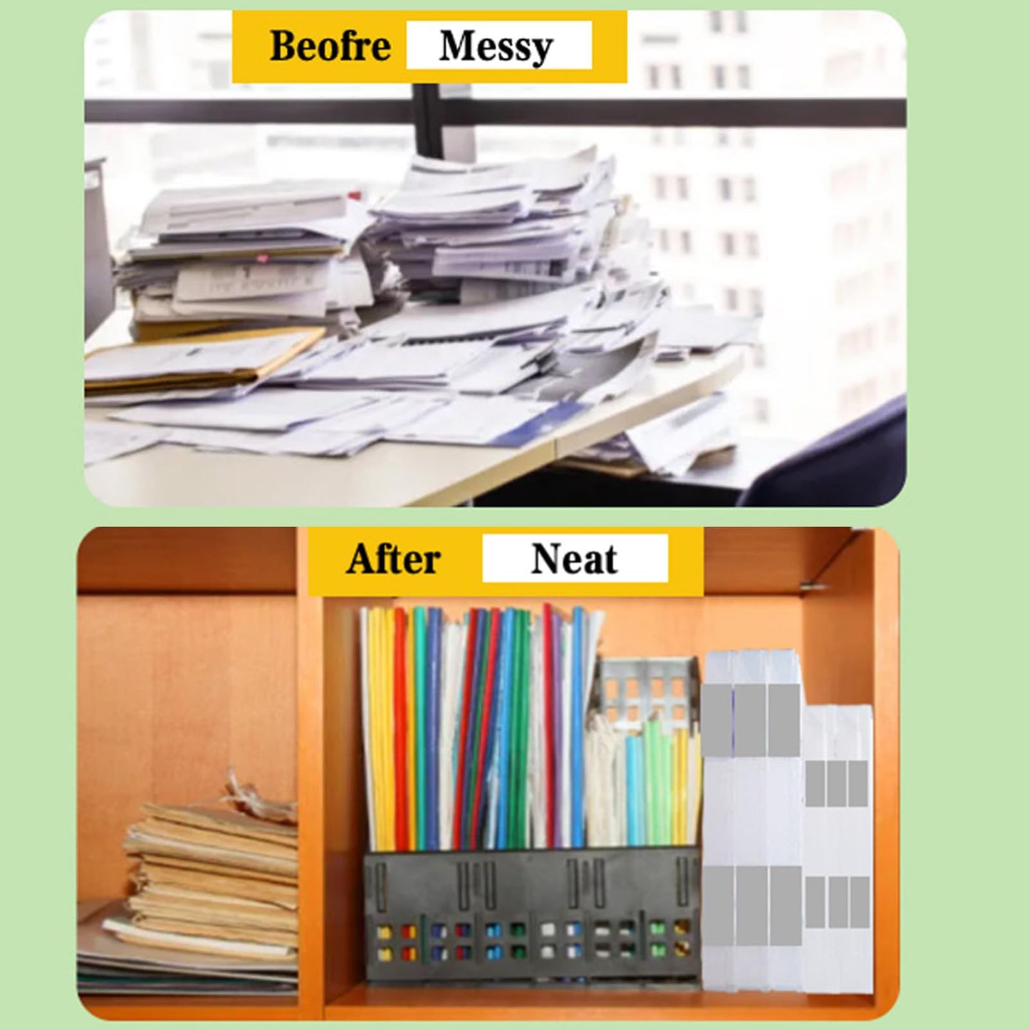 Olutacot 12 Pcs Clear A4 A5 File Box Document Plastic Storage Box with 48 Labels File Holder Organizer Paper Plastic Case Magazine Protector with Buckle Office School Supplies(Grey)