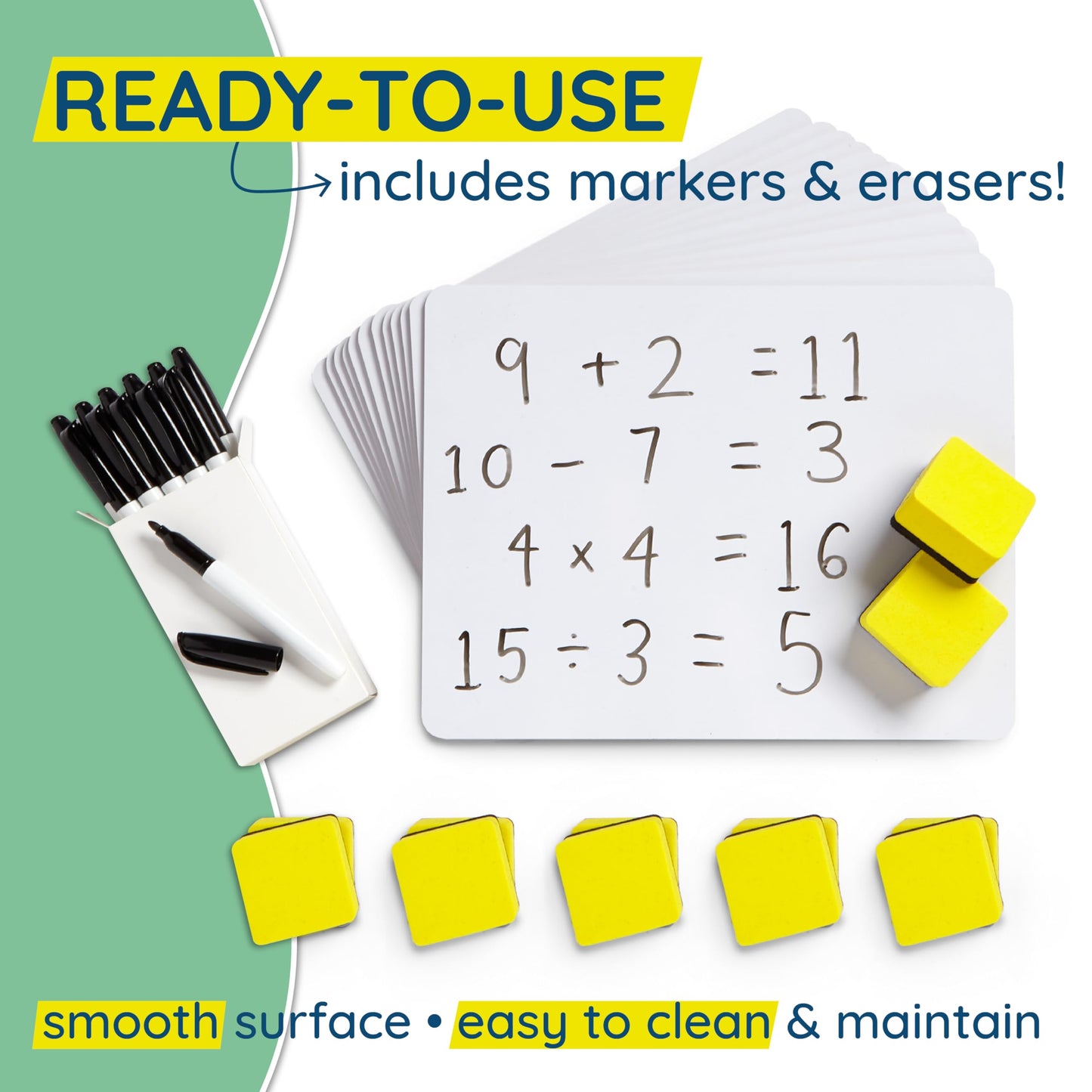 Blue Summit Supplies 30 Pack Mini Dry Erase Boards Classroom Set, Small Whiteboards for Students, Markers and Erasers, Lapboards Ideal for Individuals, Teachers, Students, Groups, 30 White Board Pack
