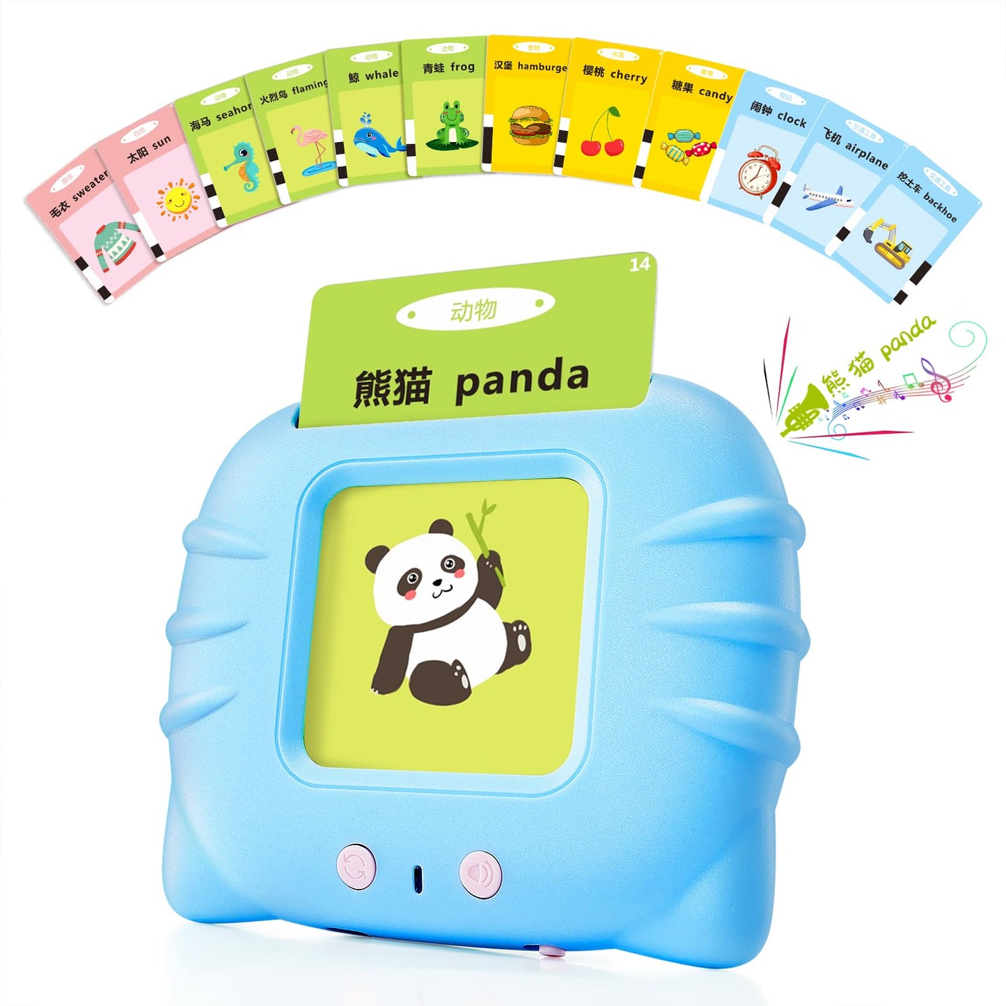 TimingSXD Chinese & English Bilingual Talking Flash Cards for Toddler/Beginning - Learning Educational Toy to Learn Chinese/English,Talking Flash Cards for Ages 2+