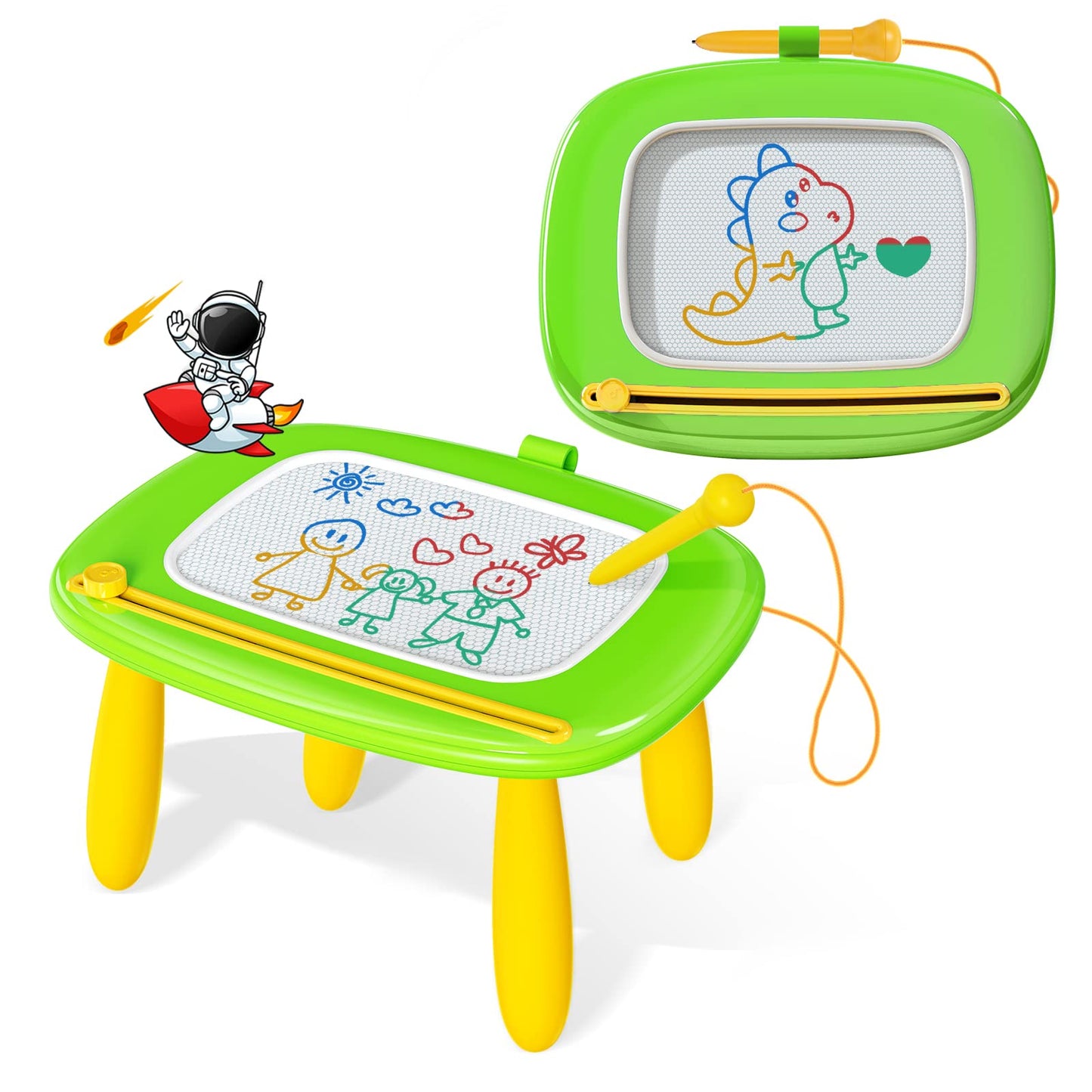 Kikidex Magnetic Drawing Board, Toddler Girl Toys for 1-3 Year Old, Doodle Board Pad Learning and Educational Toys for 1 2 3 Year Old Baby Kids Birthday Gift (Green)
