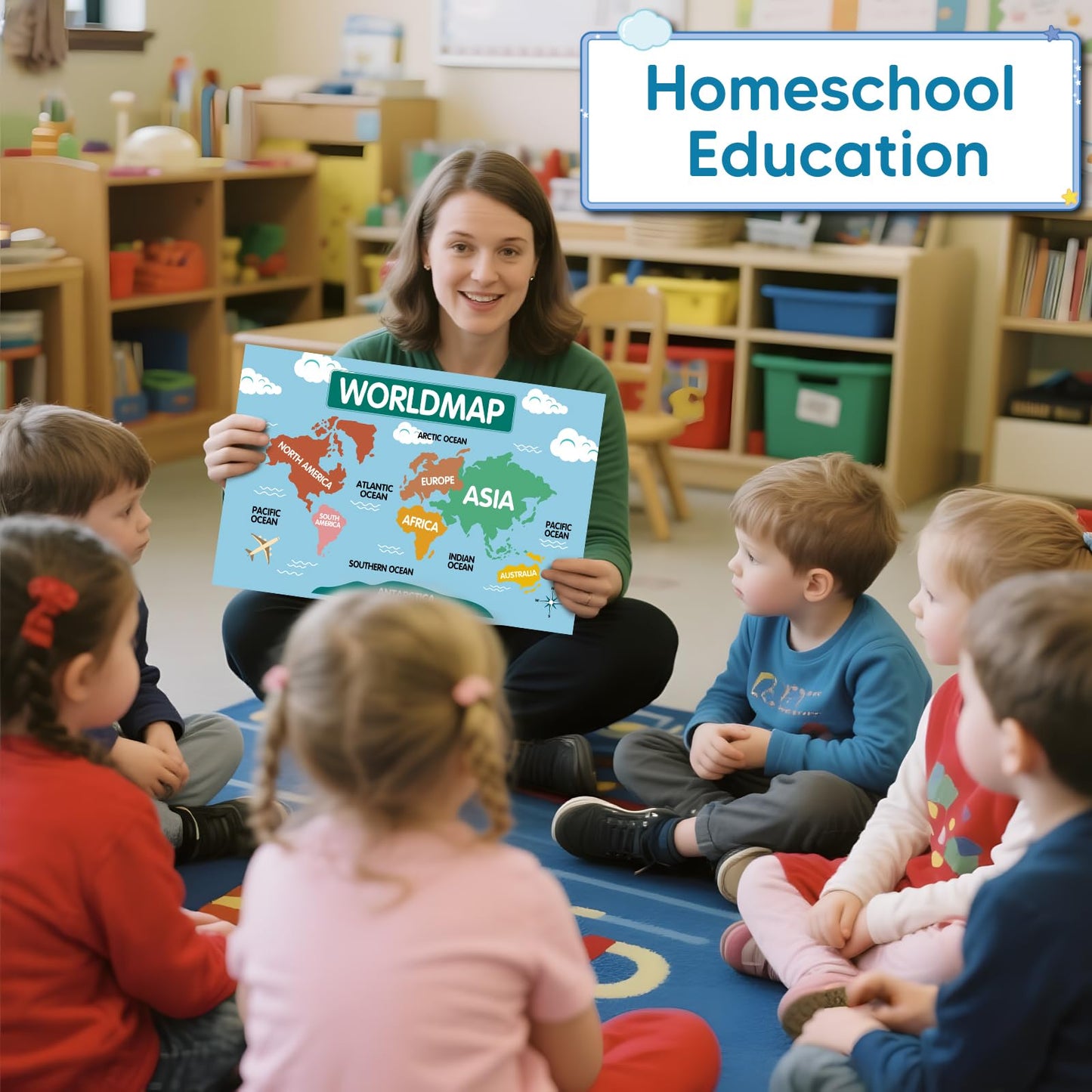 KIDS KING 18 Learning Posters for Toddlers 1-3, Pre-K and Kindergarten Laminated Waterproof Educational Poster Charts for Preschoolers - Homeschool and Classroom Decor