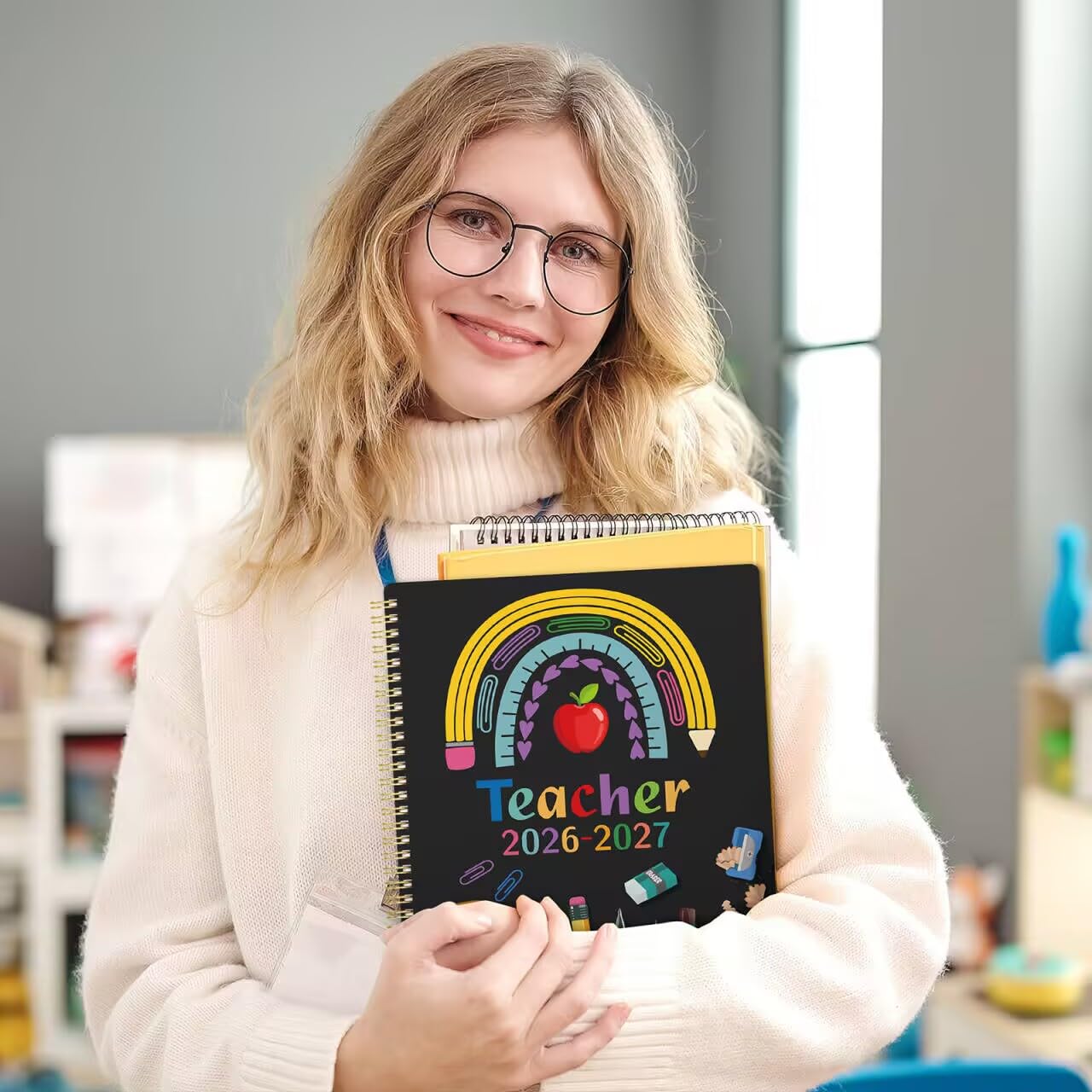 Teacher Planner 2026-2027 - Academic Planner Teacher Lesson Planner 2026-2027, July 2026 - June 2027, 8.5" x 11", Lesson Plan Book, Weekly & Monthly Lesson Calendar with with Colorful Laminated Tabs, Quotes, Inner Pocket