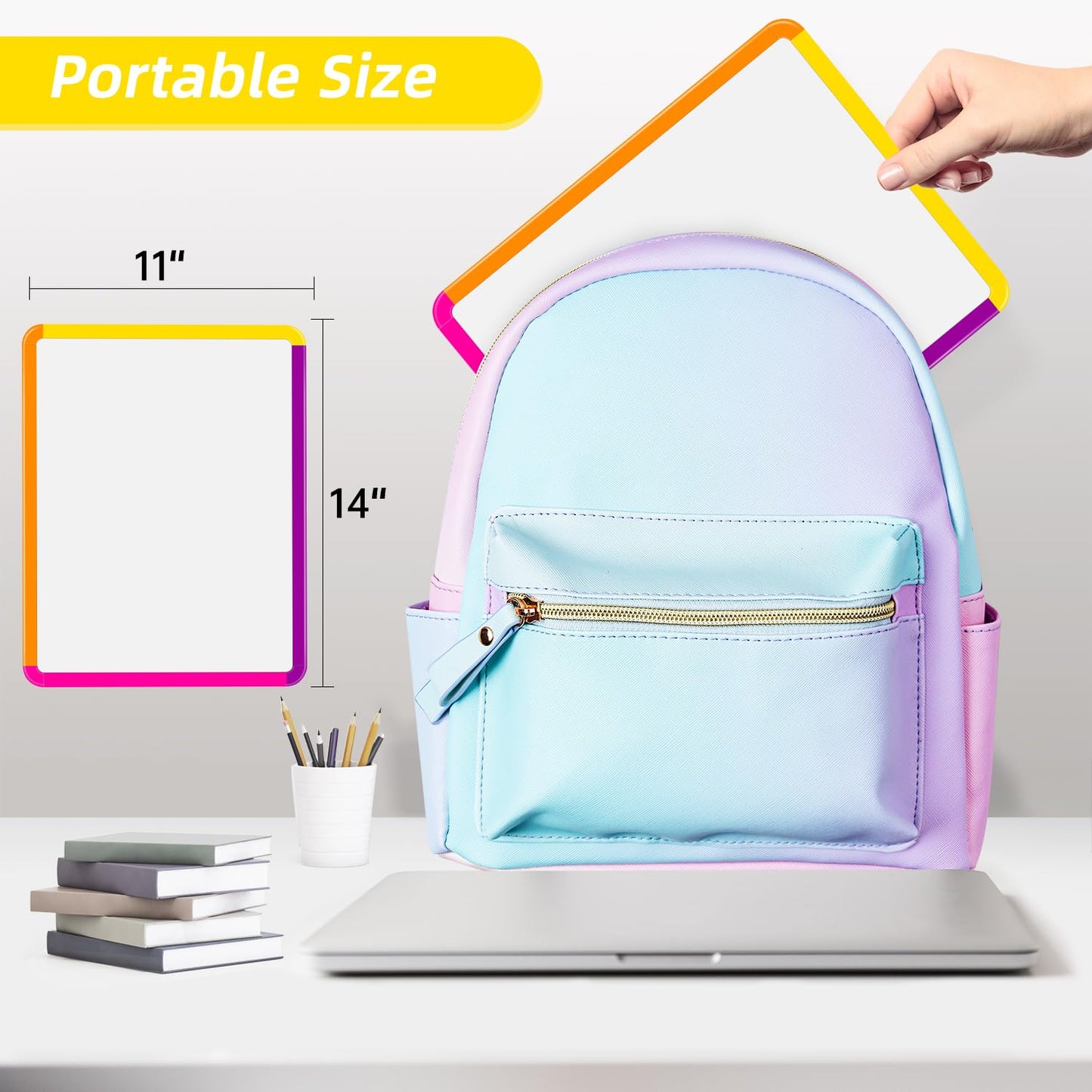 VUSIGN Small White Board Dry Erase, 11''x14'' Magnetic Dry Erase Board, Mini Whiteboard with Markers for Fridge, Wall, Locker