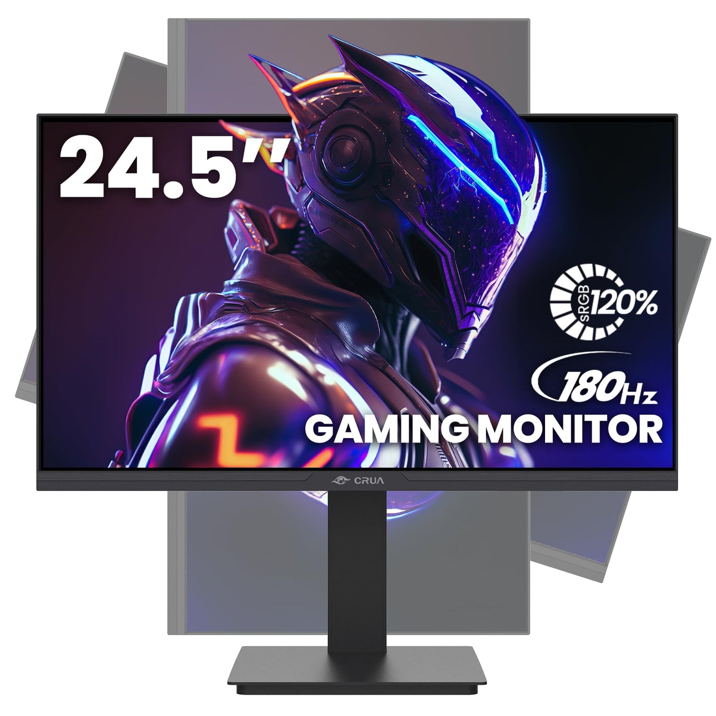 CRUA 24.5Inch Gaming Monitor 165Hz/180Hz, FHD(1920x1080P) 120% sRGB Computer Monitor, Height/Pivot/Swivel/Tilt Adjustable Vertical Monitor, Support FreeSync, DP,HDMI, Wall Mount (75mmX75mm)