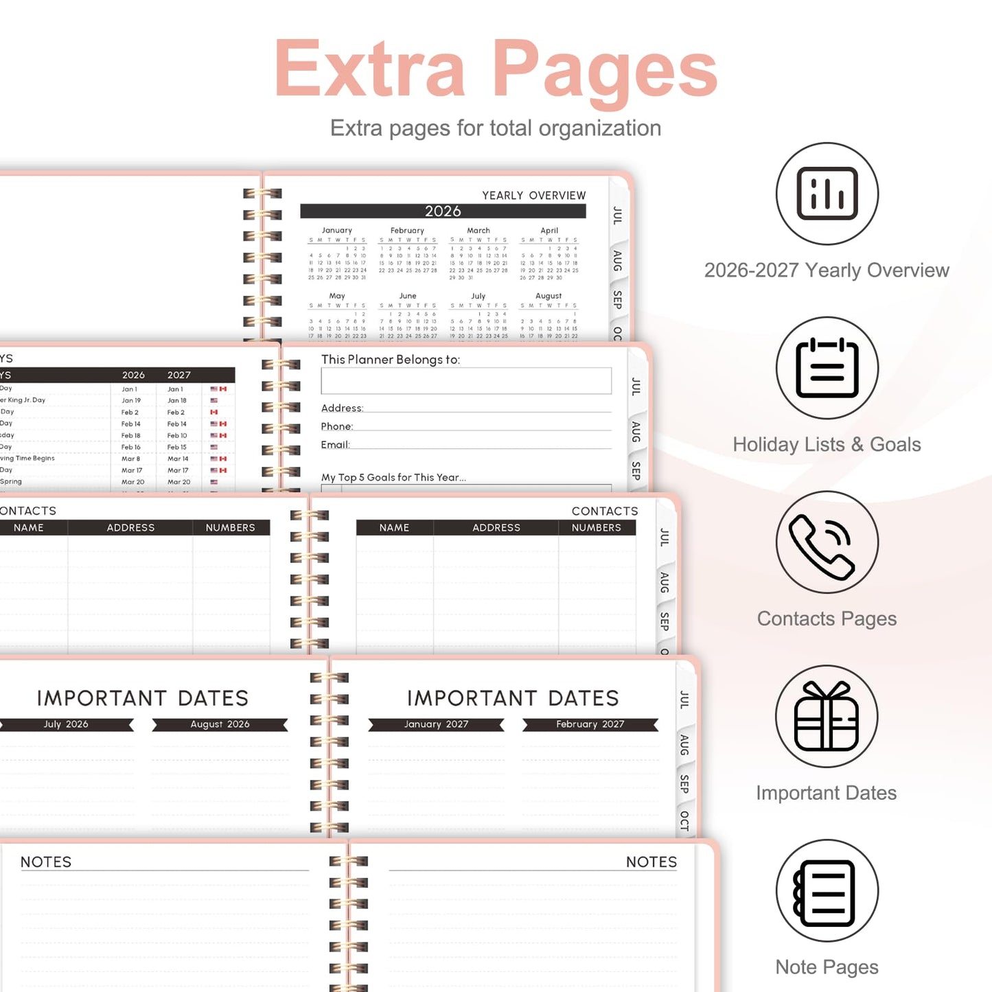 Planner 2026-2027, Weekly and Monthly Academic Planner, July 2026 - June 2027, Hardcover Calendar Agenda Book for School Year Planning, School Supplies for Teacher and Student, A5(6.3'' x 8.5'')
