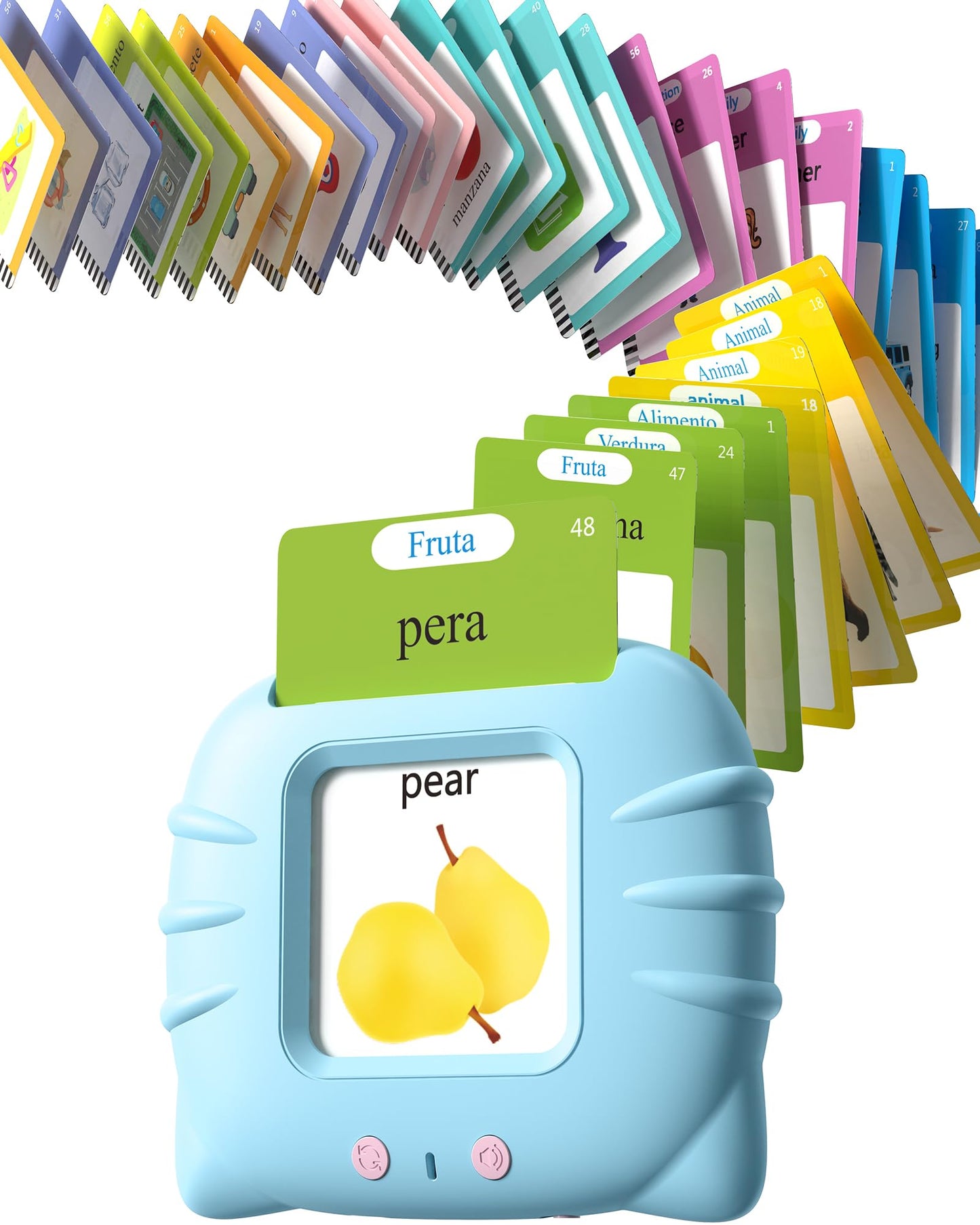 Airbition Bilingual Spanish and English Talking Flash Cards for Ages 2+, Pocket Speech Therapy Toy with 510 Words, Montessori Language Learning Toy, Children's Sensory Learning Kit
