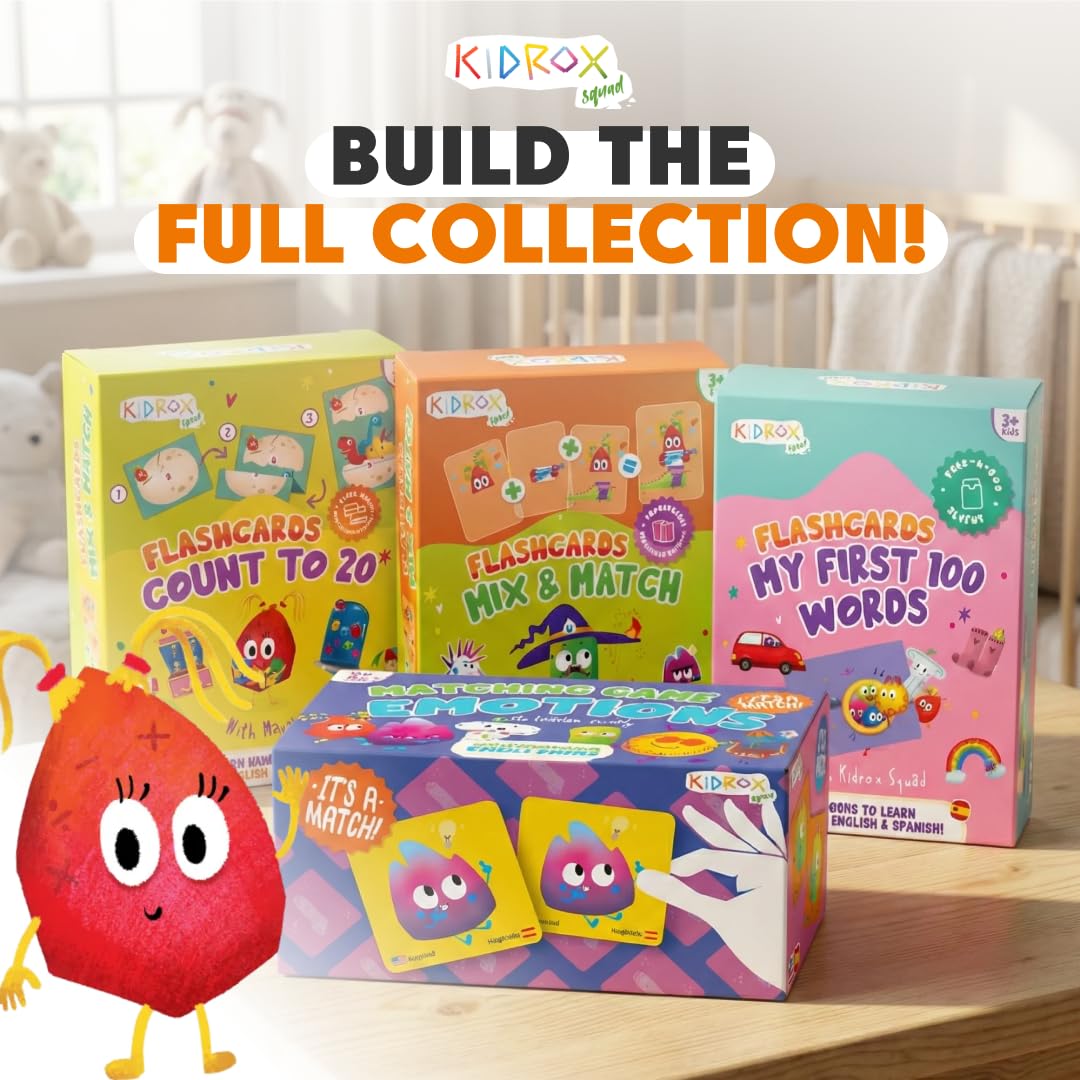 Flashcards Spy that! by Kidrox Squad – Spy that Letter Game for Kids Ages 3+, 20 Double-Sided Picture Search Boards with 400+ Objects, Alphabet Learning Game for Toddlers and Families