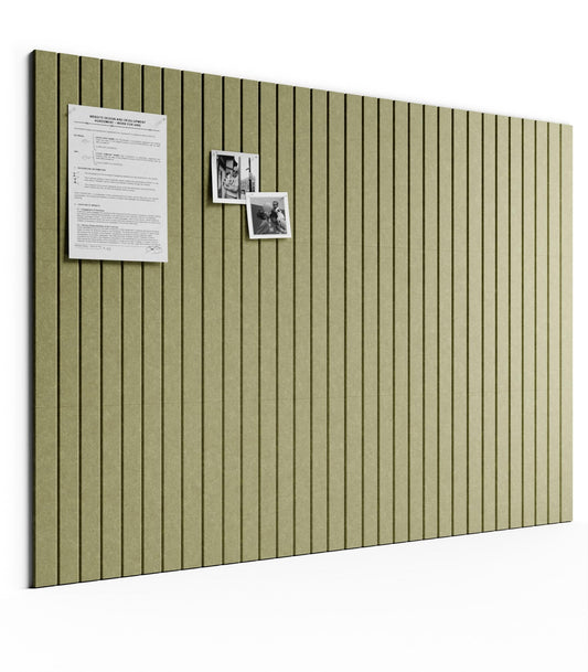 Bumusty Large Cork Board Alternative-48 x 36" Felt Bulletin Board Tiles, with 30 Pushpins, 70 Adhesive Tabs, Fine-Stripe 12-Pack, Cork Boards for Office Push Pin Board Felt Board-Olive Green
