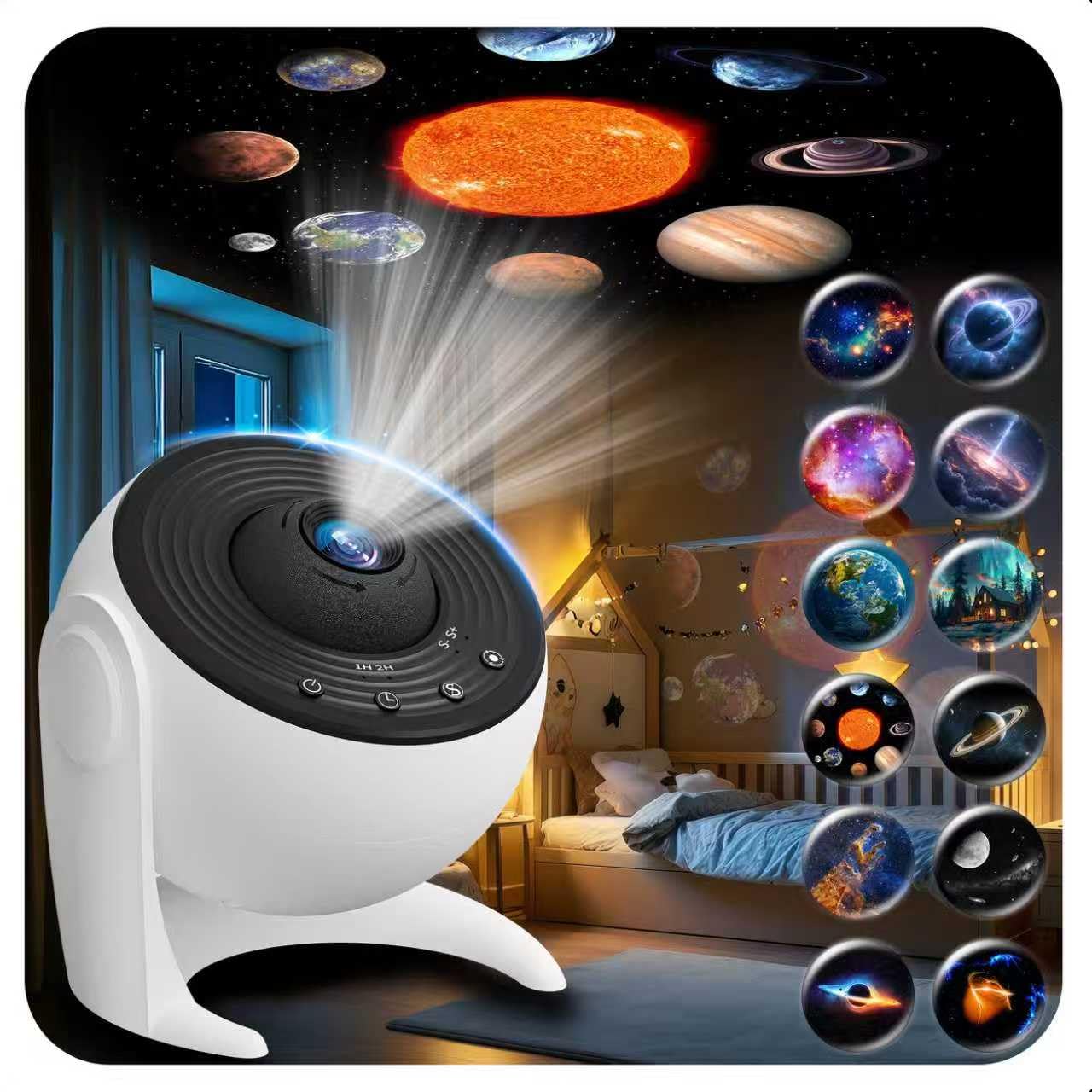 FlyLily Galaxy Projector for Bedroom, 13 in 1 Planetarium Star Projector with Solar System & Constellation, 360° Rotating Galaxy Light Projector, Space Night Light Projector for Kids Adults Gifts