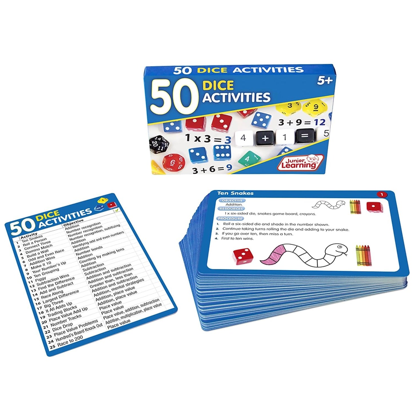 Junior Learning 50 Dice Activities Educational Action Games