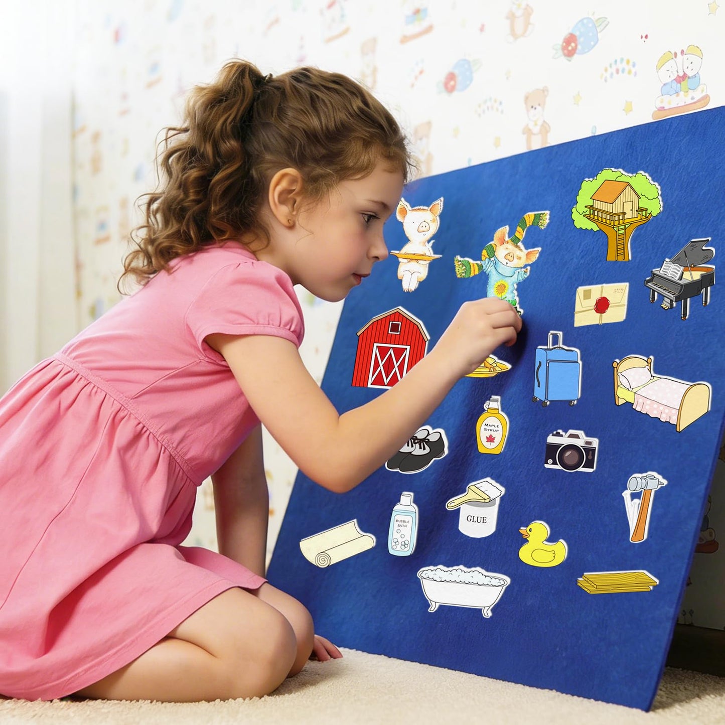 Thryvomniq If You Give a Pig a Pancake Story Time Felt Toys Felt Board Story Sets Performance Props Kindergarten Storytelling Learnning Activity