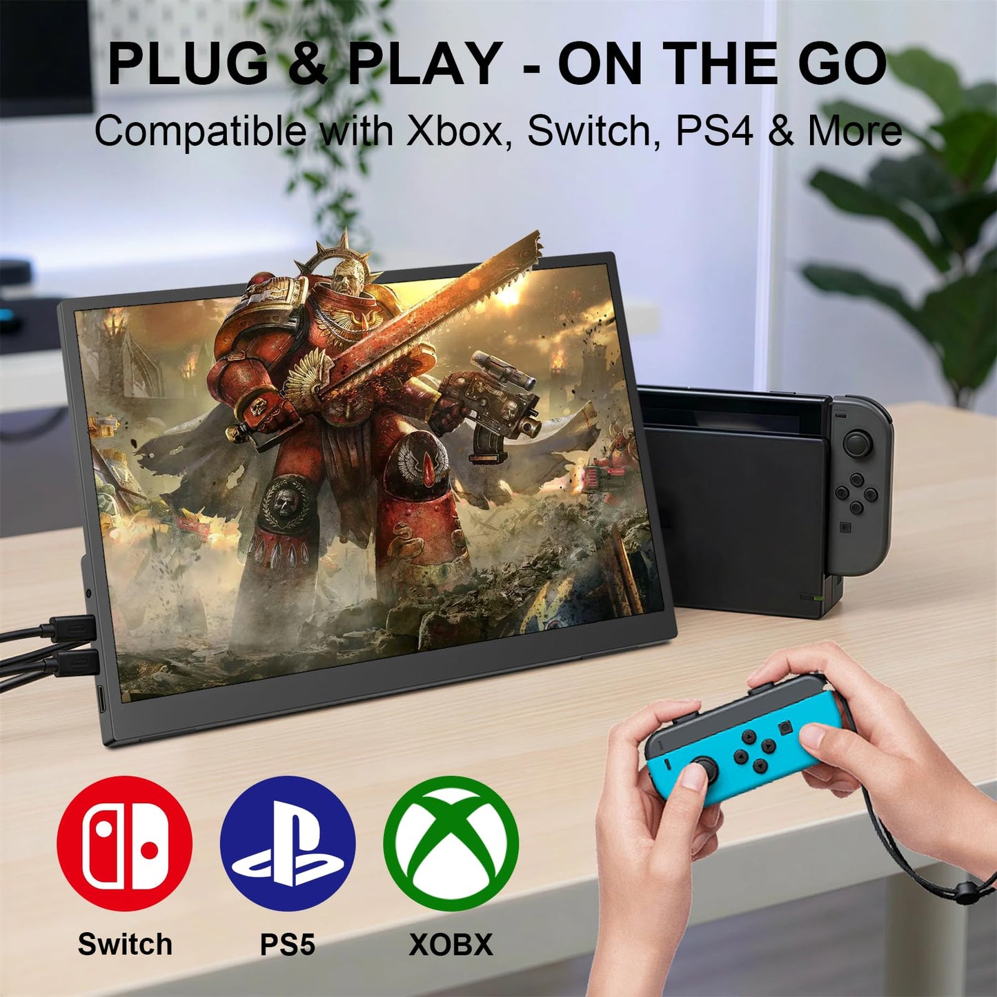 IBW 15.6" Portable Monitor Touchscreen,1080P FHD IPS Travel Monitor with Tempered Glass, 10-Point Touch, Dual Speakers & Kickstand, USB-C HDMI External Monitor for Laptop MacBook Phone PS5 Switch Xbox