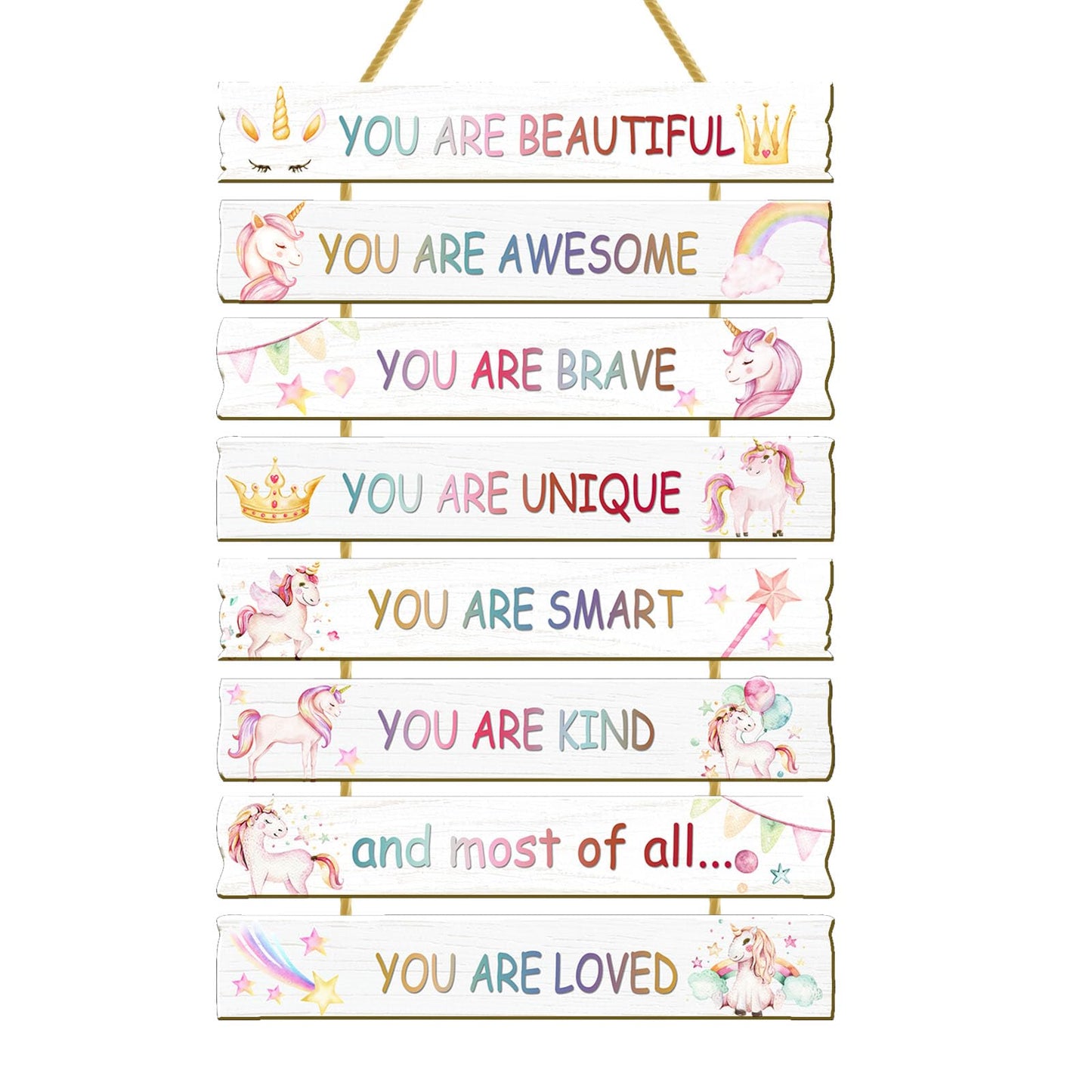 Rutiyoka Unicorn Wall Art for Girls' Bedroom - Inspirational Decor for Kids' Room & Nursery