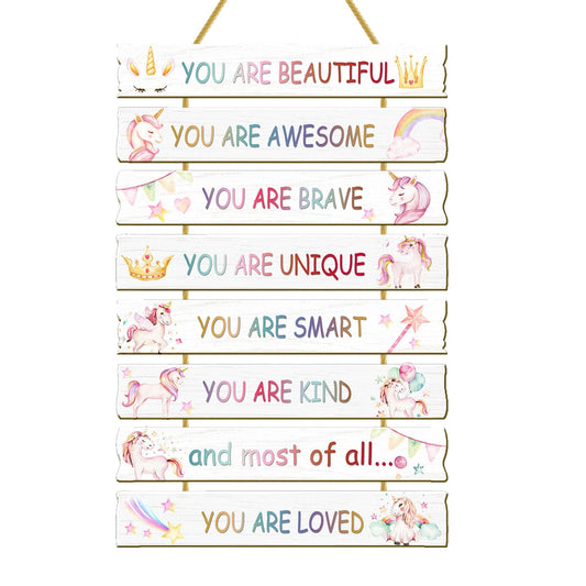 Rutiyoka Unicorn Wall Art for Girls' Bedroom - Inspirational Decor for Kids' Room & Nursery
