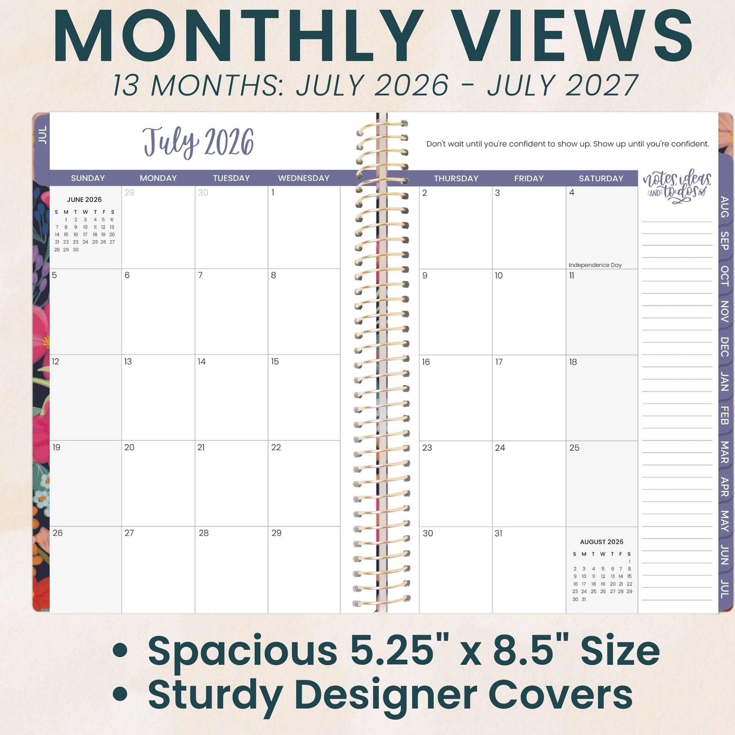 bloom daily planners 2026-2027 Planner - Academic Year (July 2026 - July 2027) Monthly & Weekly Soft Cover Planner for Women - 13 Month Calendar Agenda Book with Stickers - 5.5" x 8.25" - Floral Fiesta