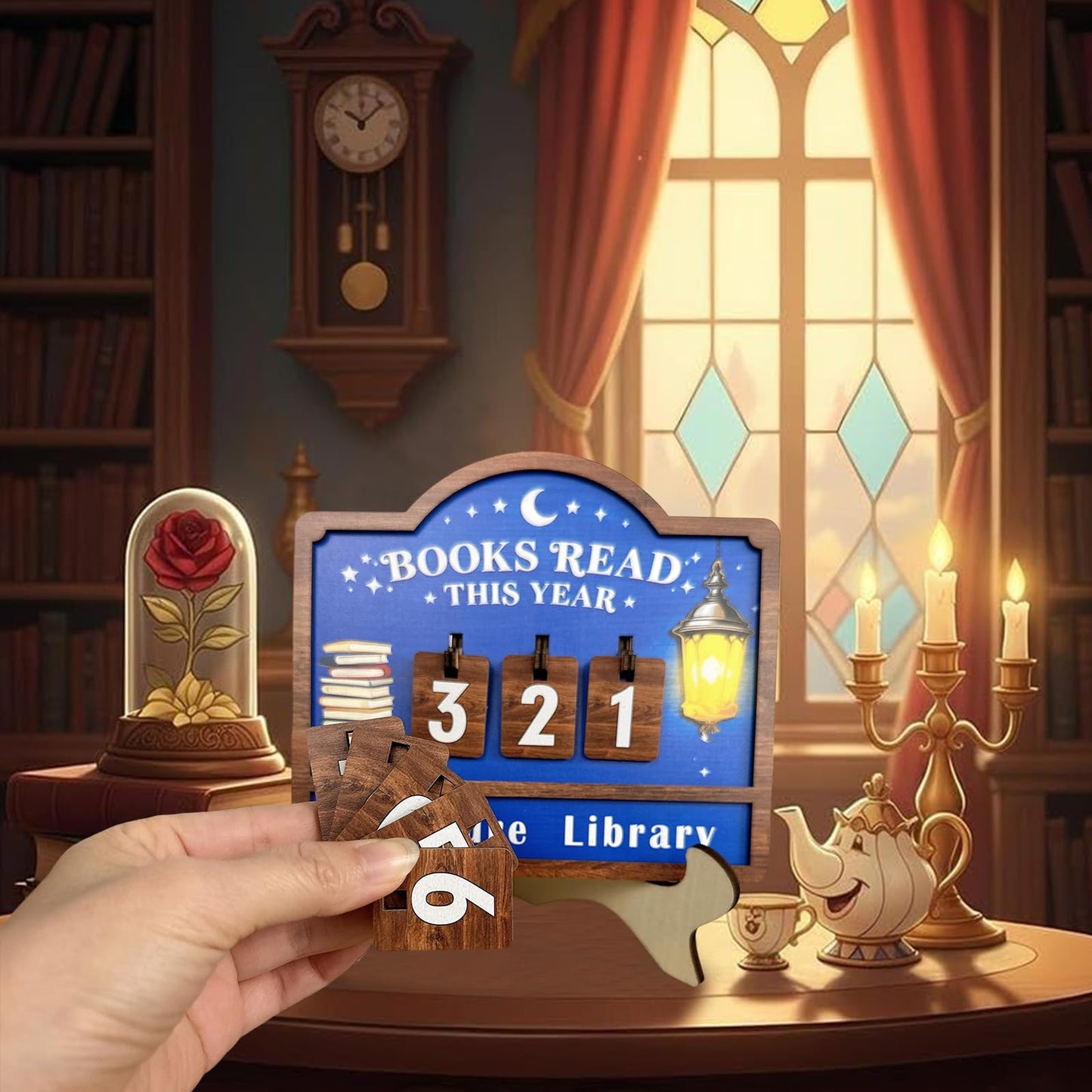Reading Tracker Counter Sign, Wooden Books Read This Year Display, Book Lover Gift for Librarian, Reader, Teacher, Women, Wall and Table Decor for Home Library, Teachers, Book Lovers