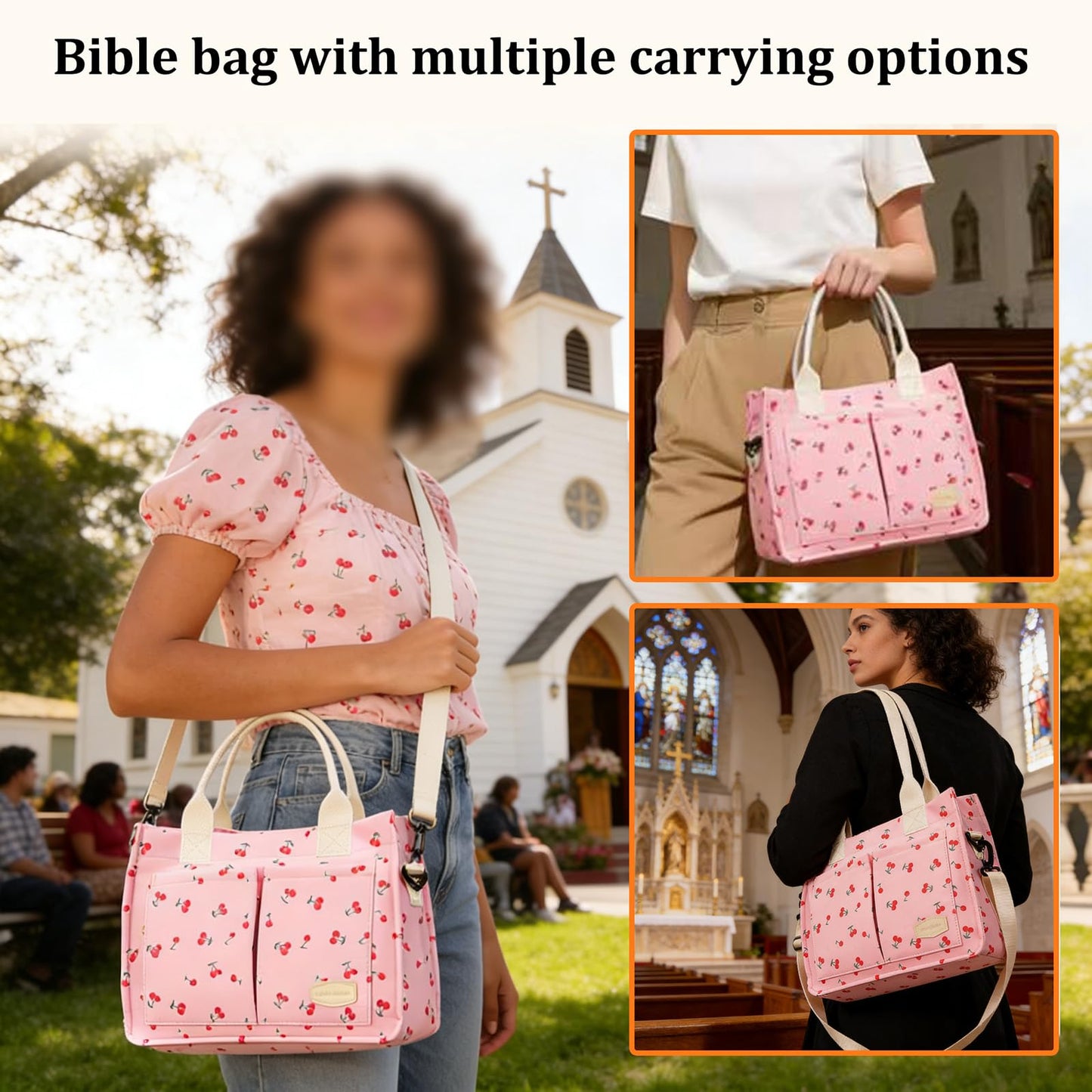 Cdnixwm Pink Bible Study Journaling Kit with Bag for Women, Annotation Kit with Highlighters and Pens, Pencil Case, Emergency Numbers and More, Christian Gifts for Bible Study (Pink-L)