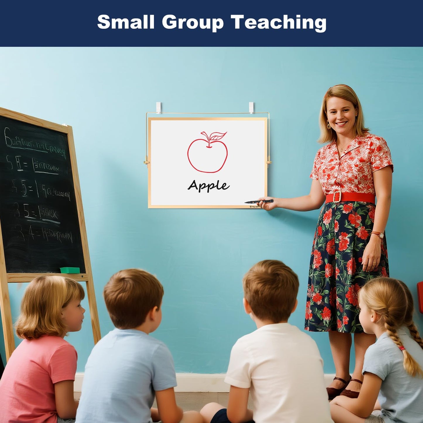 TSJ OFFICE Small White Board - 12 X 16 Inches Small Magnetic Dry Erase Board with Hooks for Wall, Desktop Whiteboard Stand 360 Degrees Revolving Double Sided for Office, Home, School, Gold