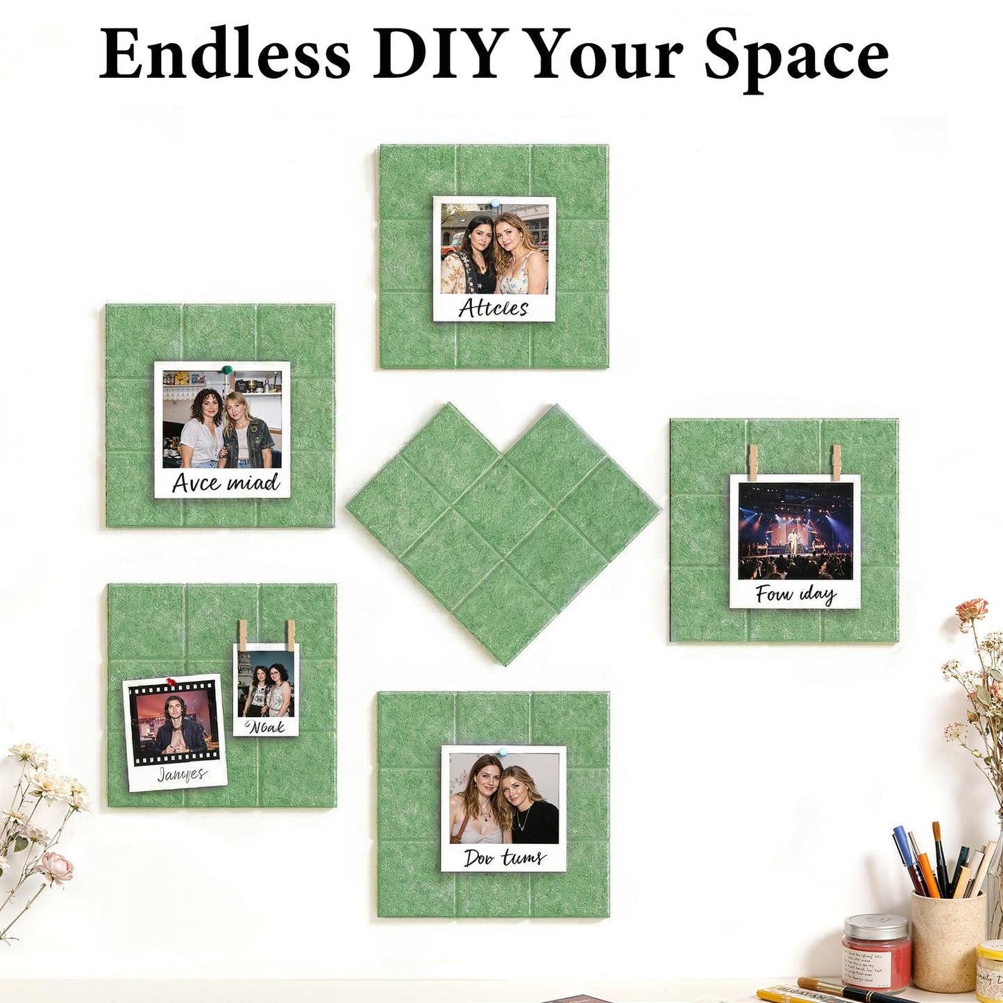 Large Felt Bulletin Board for Walls: 6-Pack Black Cork Board Alternative 11.8x11.8 Inch Peel and Stick Pin Board Wall Decor for Home Organization, Office Memo Board, Self-Adhesive Wall Tiles