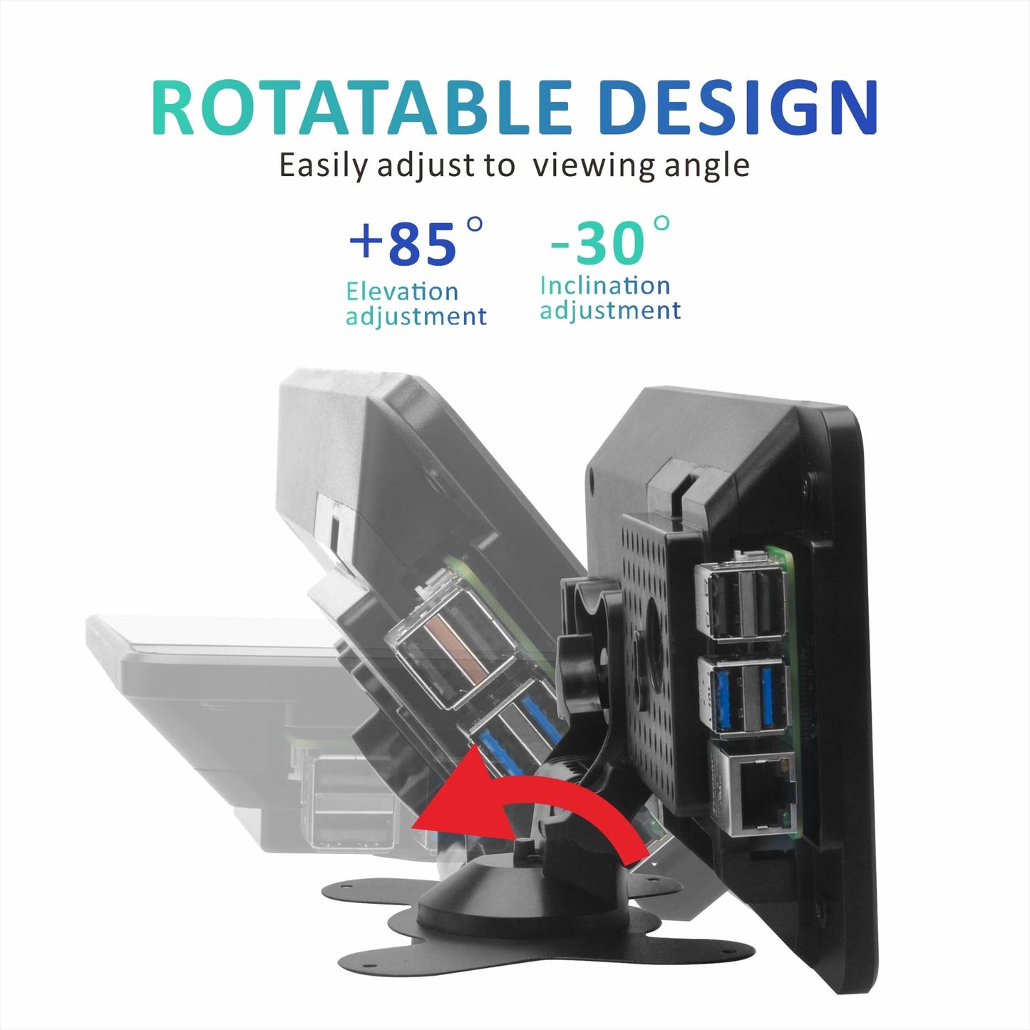 OSOYOO PiStudio Case Designed for Raspberry Pi Official 7" DSI Touchscreen (1st Gen 800x480) & OSOYOO 7" IPS 800×480 DSI Screen – Wall and Desk Mount Stand for Pi 5/4/3 – Friendly Durable Workstation
