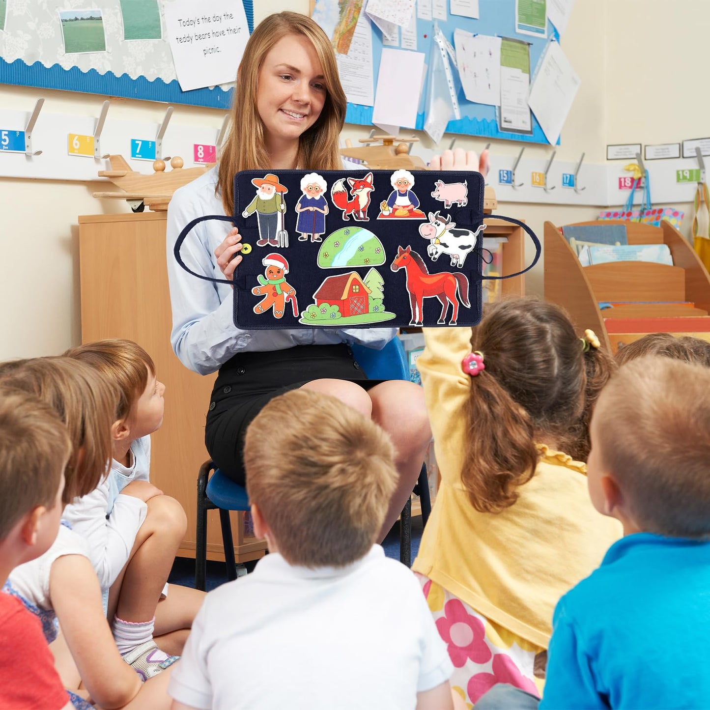 Windkream 12 Set Felt Board Stories Pieces Set Felt Animals Bible Fairy Tales for Preschool Animals Figures Flannel Board Stories for Toddlers Preschool Kindergarten Storytelling(Nursery Tales)