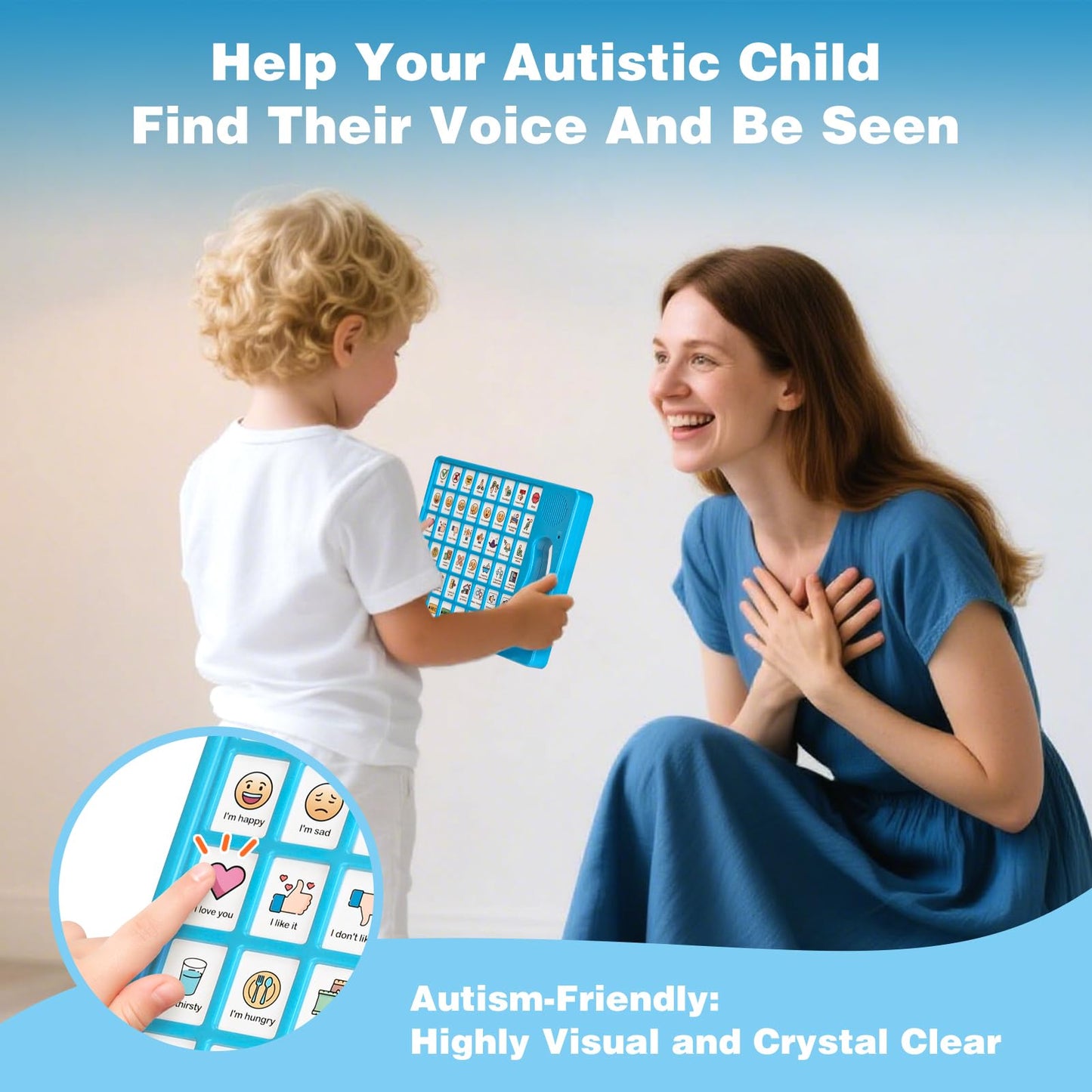 Joyreal AAC Device for Autism, Non Verbal Communication Tools for Speech Therapy & Stroke Rehab. Communication Tablet, Autism Talking Aids with 8 Programmable Buttons & Adjustable Volume
