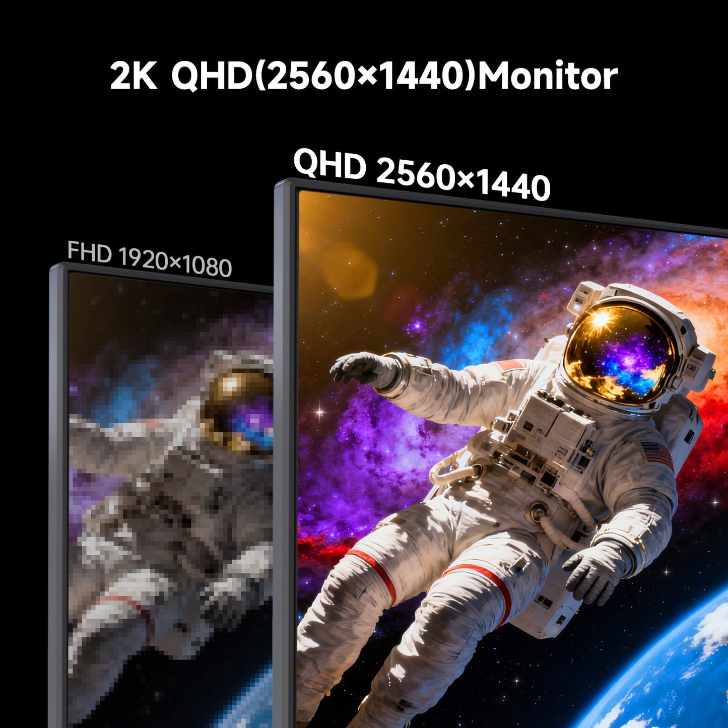 KTC 24 Inch QHD 2560x1440 IPS Computer Monitor, 100Hz Zero-Frame 2K Gaming Office Monitor, Adaptive Sync, HDR10, VESA, Tilt Adjustable, Low Blue Light, DisplayPort, HDMI, H24T27