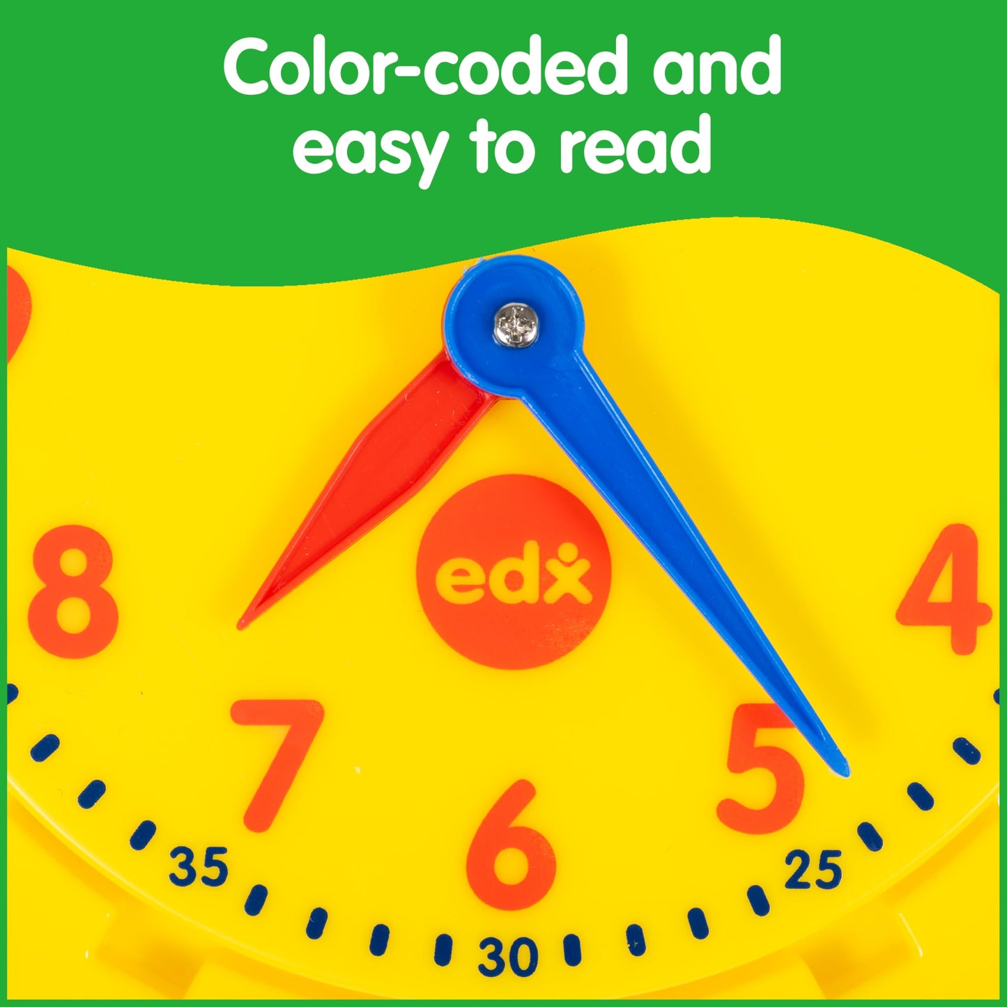 edxeducation Learning Clock Activity Set | 8 Double-Sided Activity Cards and 25 Flashcards | Digital and Analog Teaching Clocks for Kids
