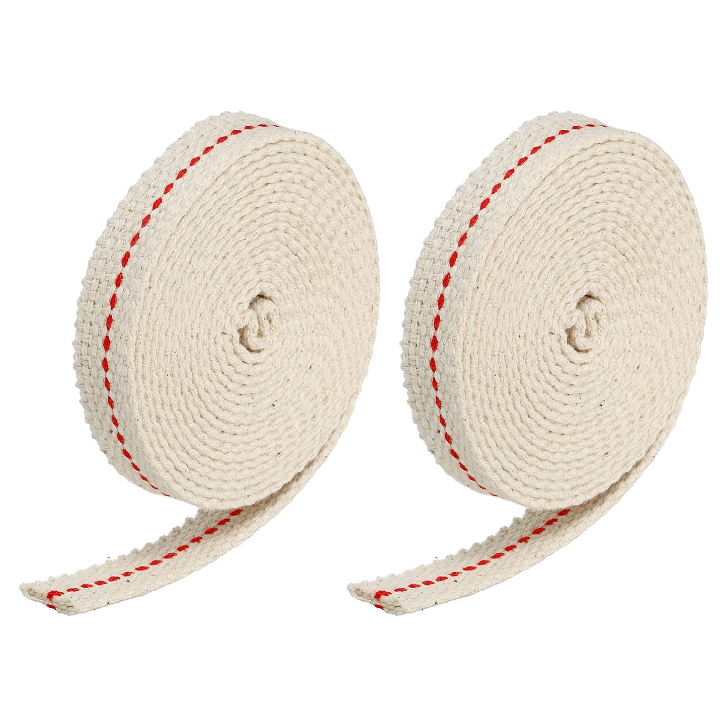 MECCANIXITY Oil Lamp Wick 0.47 Inch Flat Wide Cotton 6.5 Ft Red Stitch for Kerosene Burner, Model mea220517ee0445