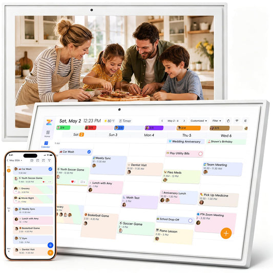 Beinhome 15.6" Smart Digital Calendar No Subscription, Touch Screen Electronic Wall Planner with Interactive Kids Chores Chart & Rewards, Photo Display, Full HD Family Schedule Organizer