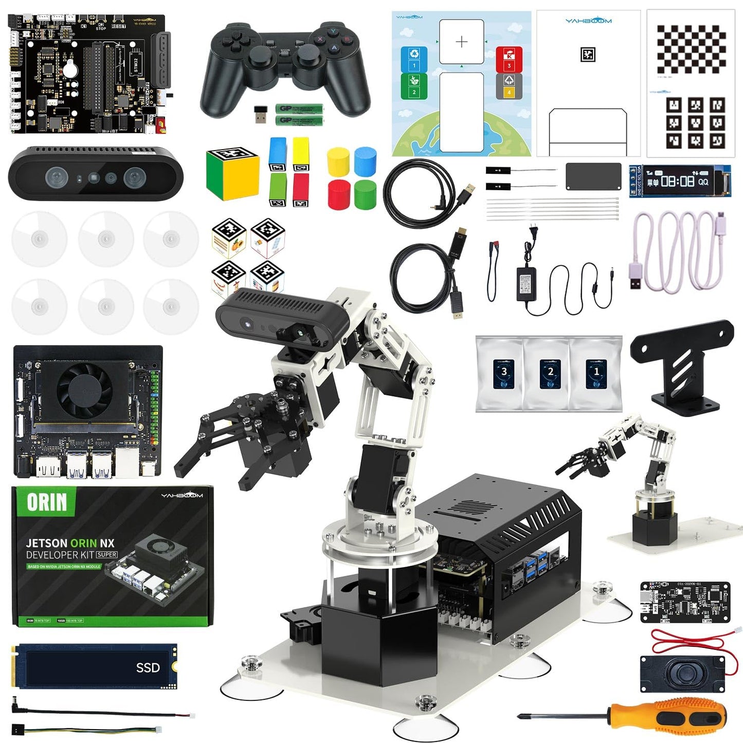 Yahboom Jetson Orin NX Super 16GB 157Tops Robotic Arm 3D Space Depth Camera Visual Recognition AI Intelligent ROS Robot Python