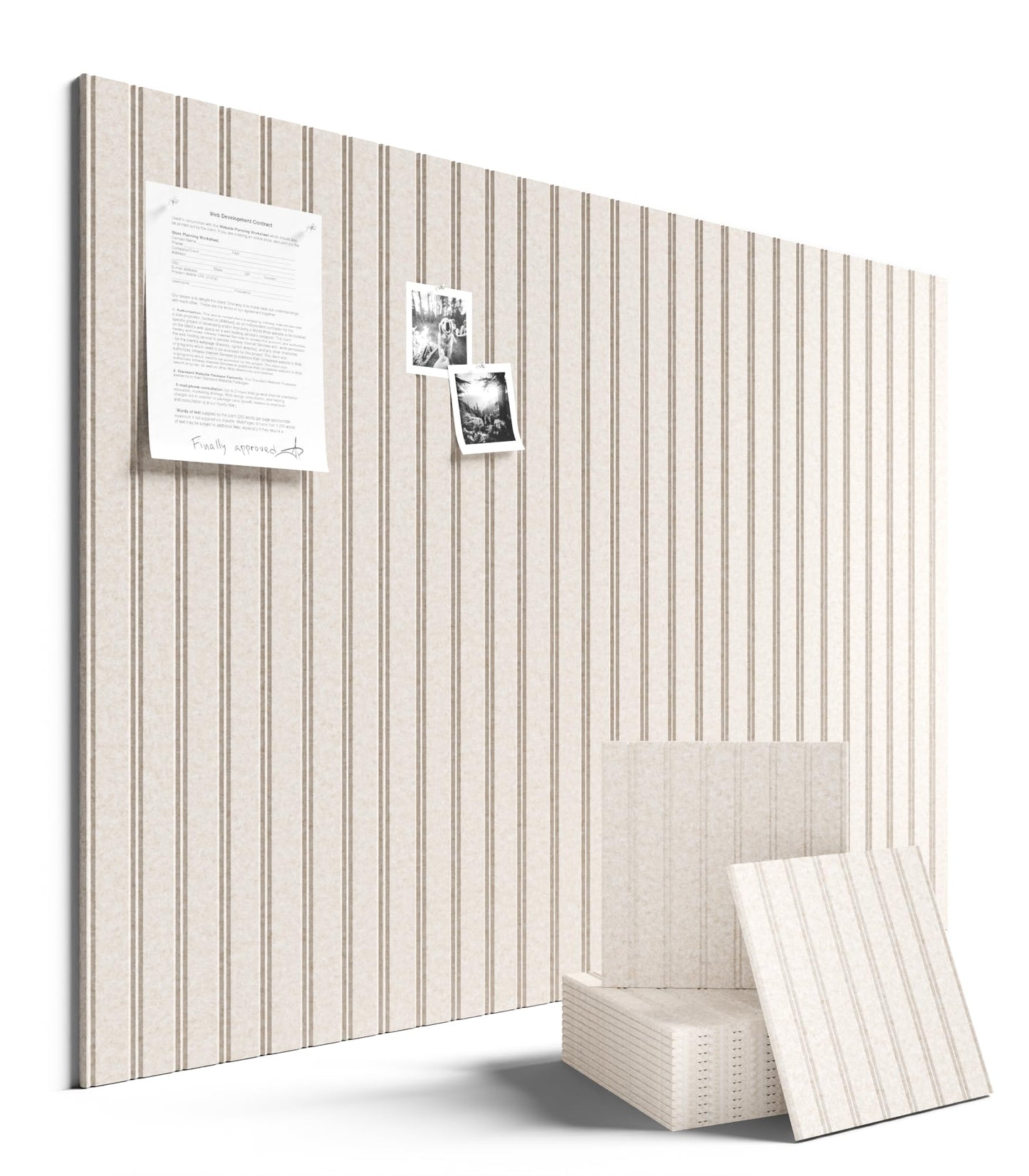 Fluxynara Cork Board Alternative: Large 48" x 36" Felt Bulletin Board Wall Panels with 70 Safe Removable Adhesive Tabs - 12 Pack for Home, Office & Classroom Vision Board - Oatmeal