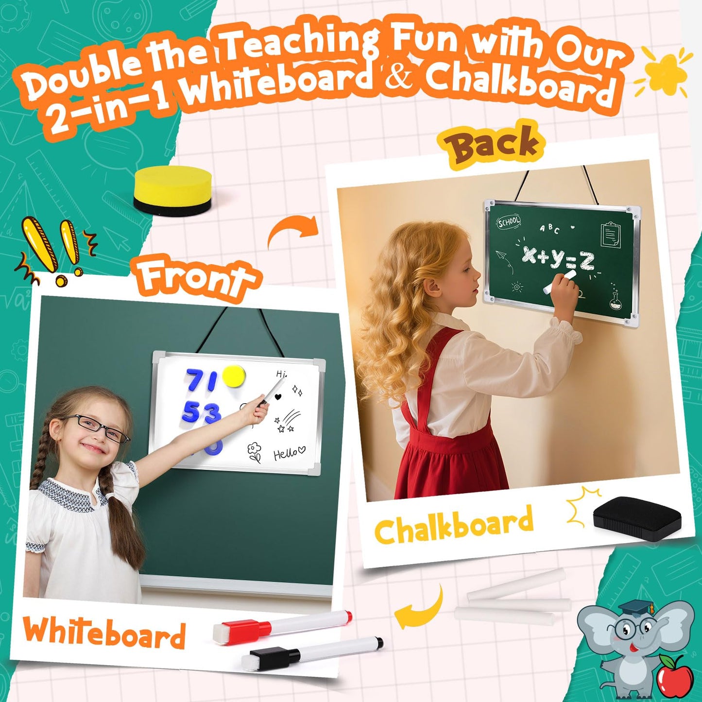 Alritz Pretend Play Teacher Set, School Stuff, Role Play Preschool Learning Activities Classroom Set for Girl Boys Include Dolls, Toy Laptop, Black Board, Birthday Gift 5 6 7 8 9+ Years Old