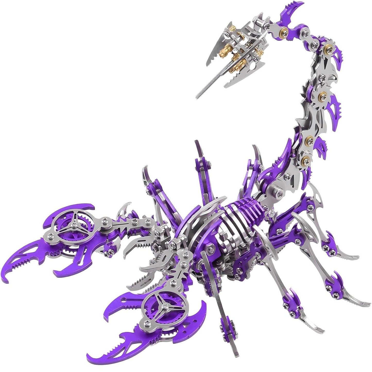 Scorpion 3D Metal Puzzles for Adults, 454PCS Stainless Steel DIY Mechanical Metal Model Kits, No Glue Assembly with Movable Joints, Challenging Metal Building Kit Desk Decor Gift(Purple)