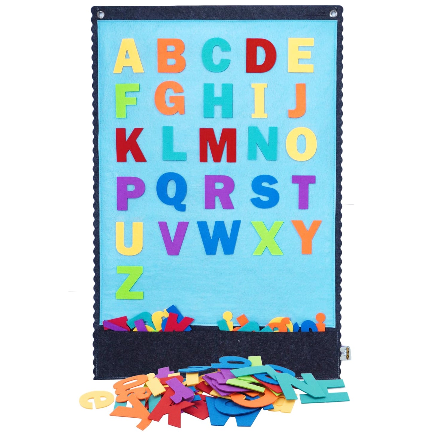 CHEFAN Felt Board - Large Flannel Board for Wall, 104 Felt Letters, 32'' X 22'' Interactive Storytelling & Play Learning for Home & Classroom Use(2 Sets of Uppercase&Lowercase Letters)